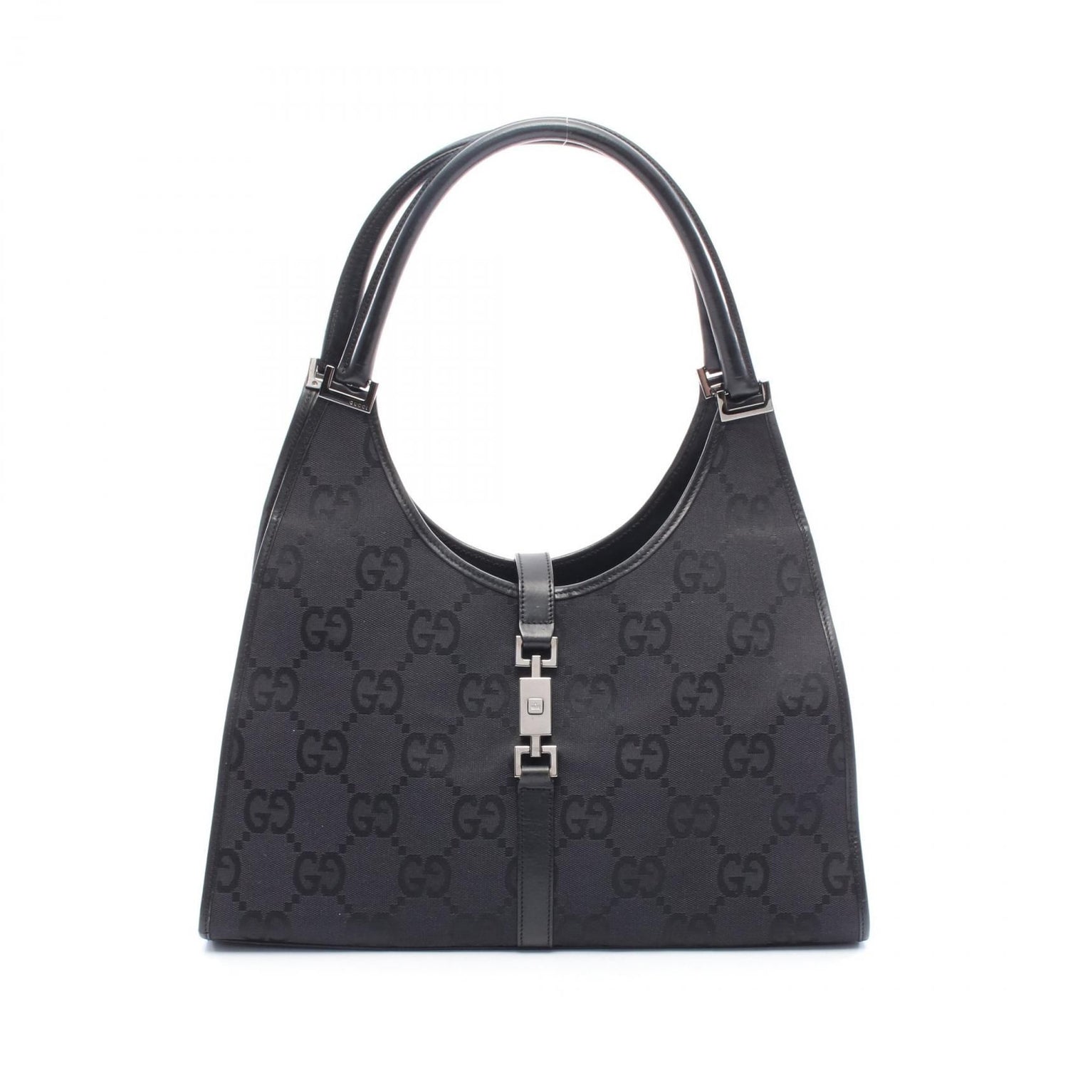 Gucci Jackie 1961 Gg Canvas Shoulder Bag Black Canvas 002 1066