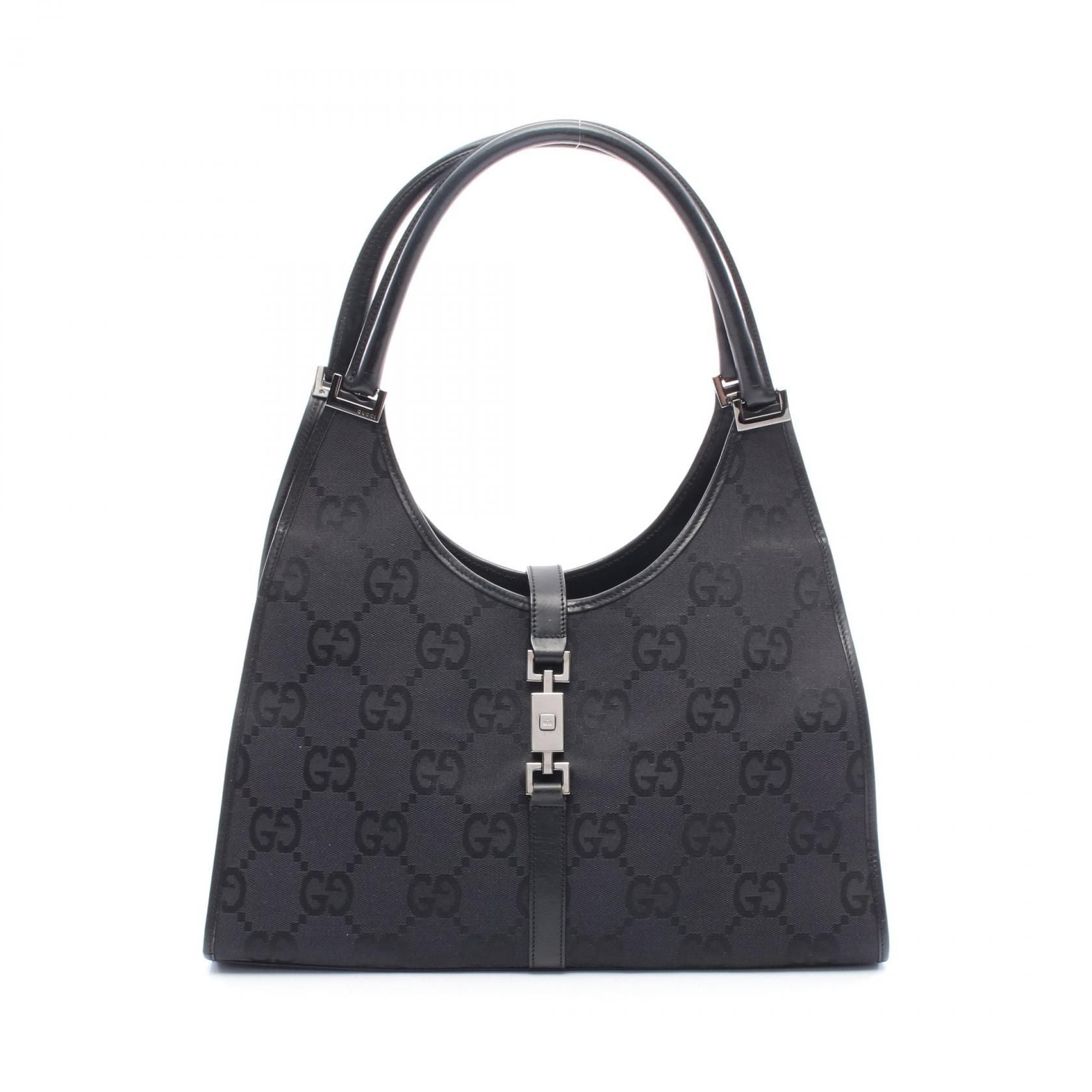 Gucci Jackie 1961 Gg Canvas Shoulder Bag Black Canvas 002 1066
