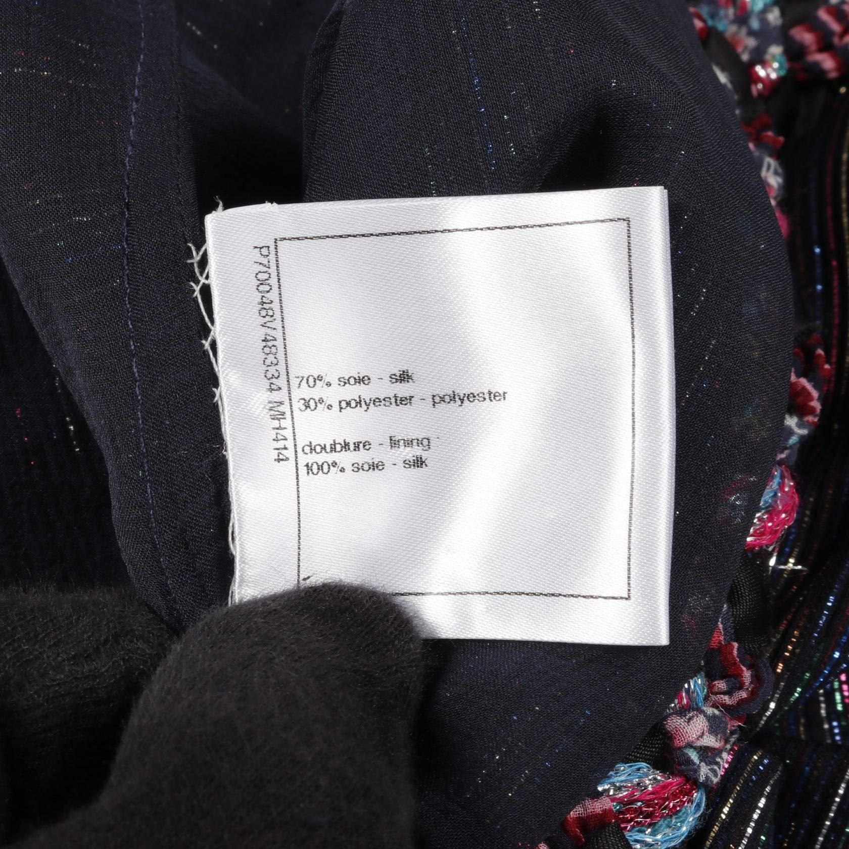 Chanel Black Multicolor Coco Mark Dress Silk P 70048v 48334