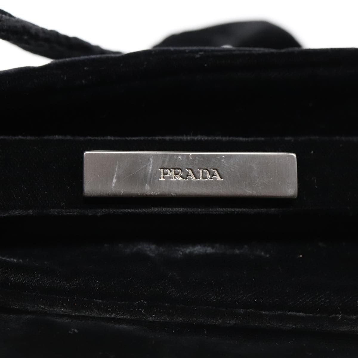 Prada Shoulder Bag Velor Black Auth