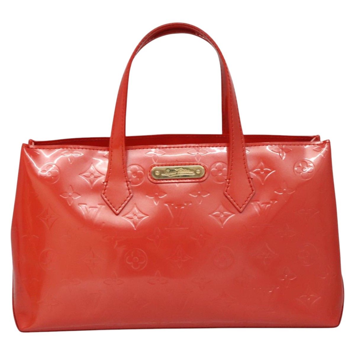 Louis Vuitton Vernis Wilshire Pm Hand Bag Orenge M 93644 Lv Auth