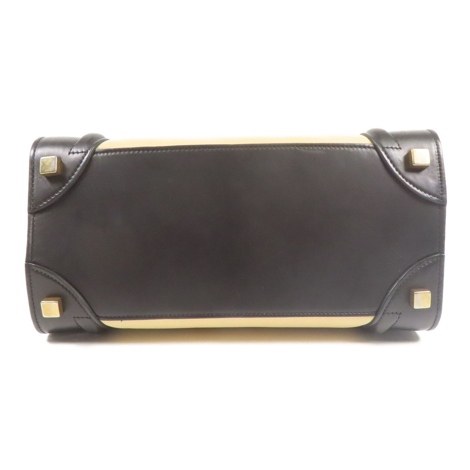 Celine Cowhide Leather Micro Luggage Kinsaku Handmade Bag Black Beige Black/brown/beige Calfskin (cowhide)