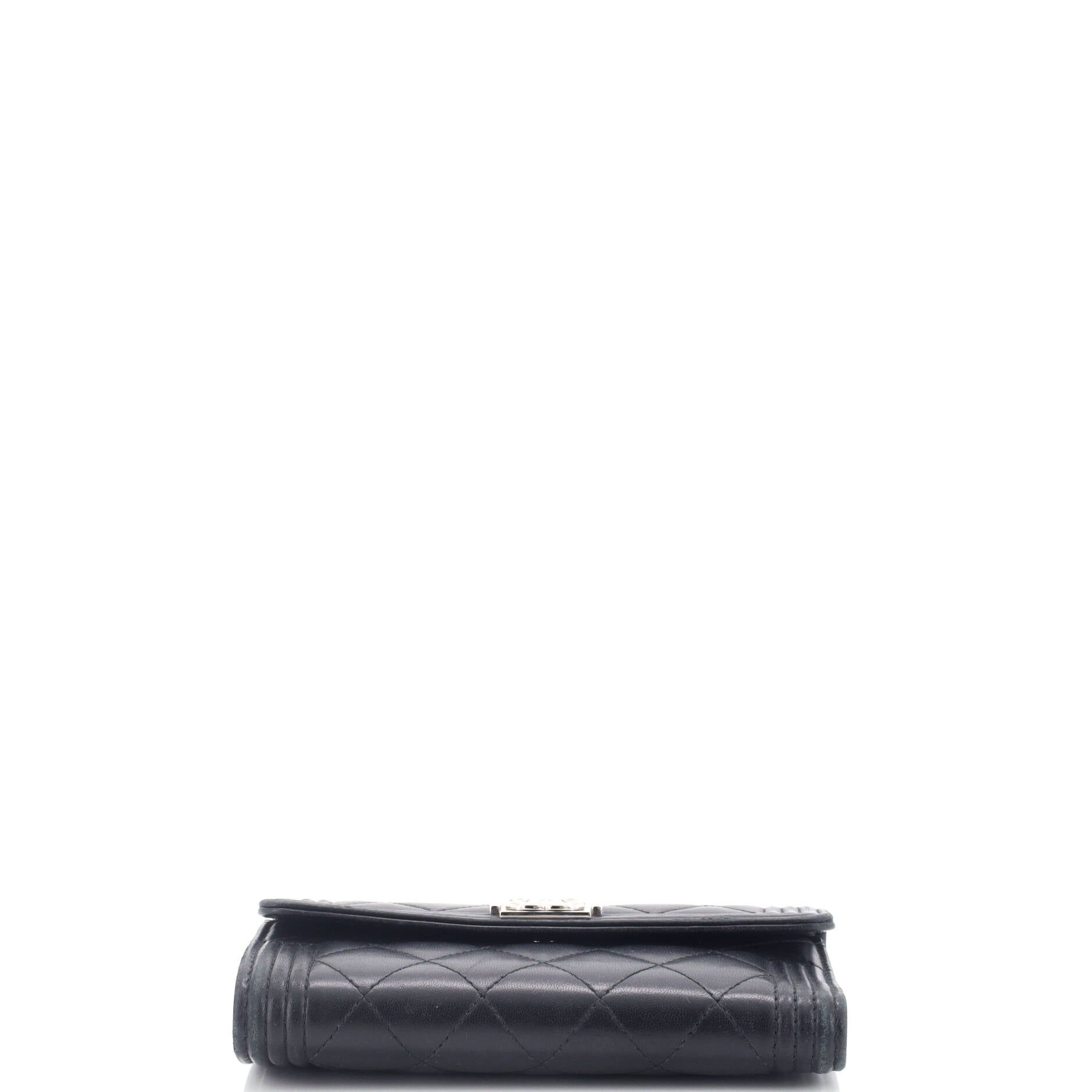 Chanel Boy Trifold Flap Wallet Quilted Lambskin Medium
