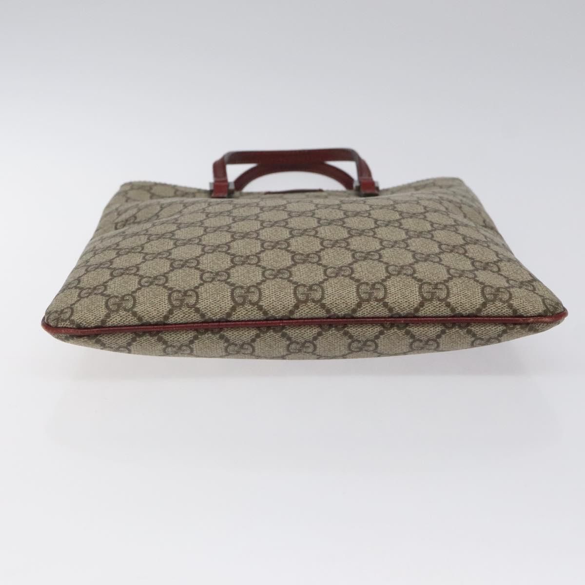 Gucci Gg Supreme Hand Bag Pvc Leather Beige 117551 Auth