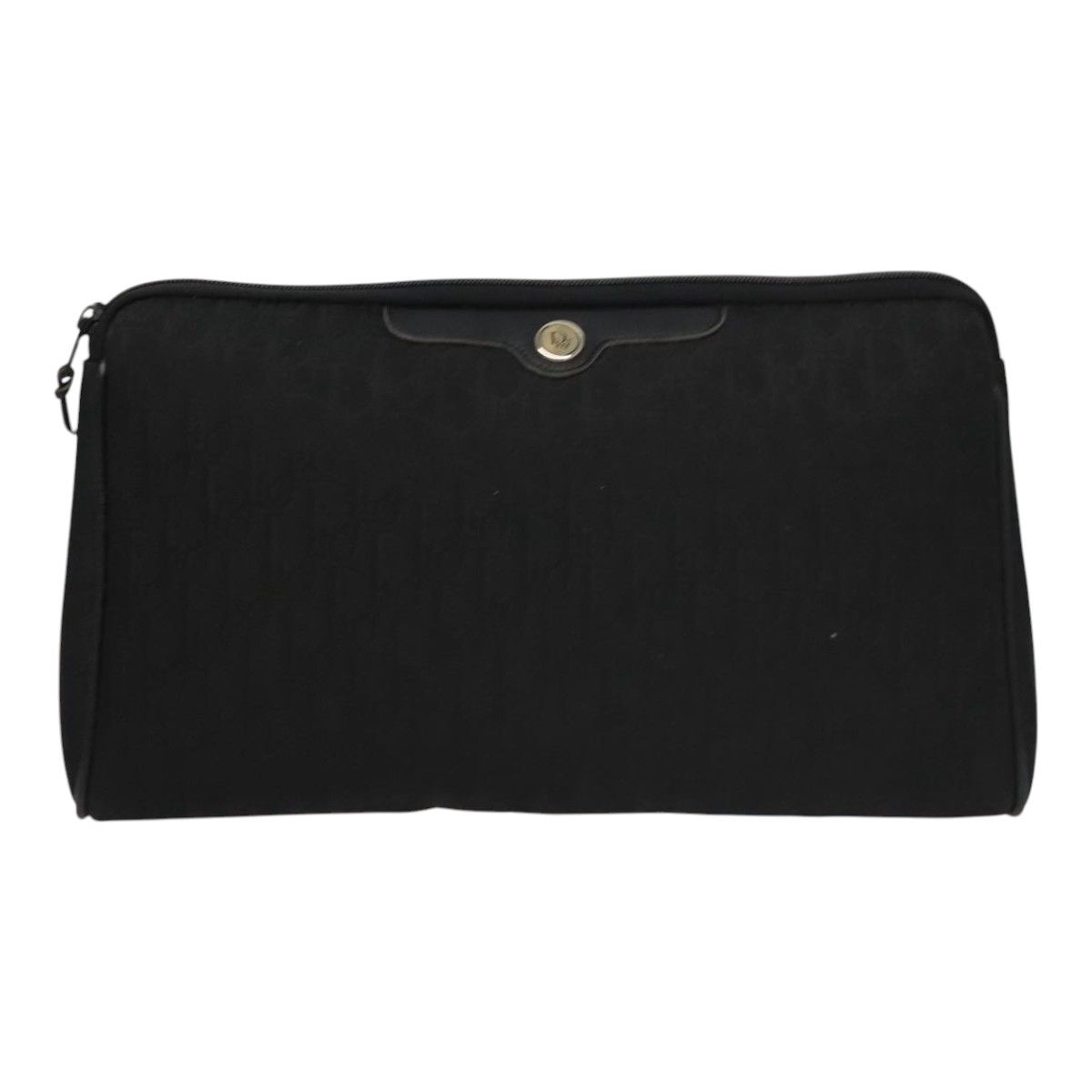 Christian Dior Trotter Canvas Clutch Bag Black Auth