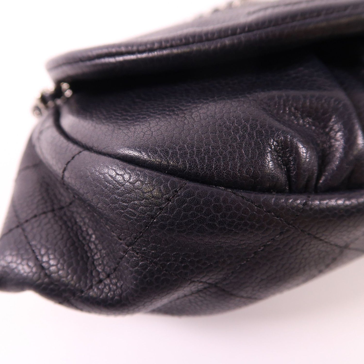 Chanel Black Cowhide Leather Shoulder Bag Calfskin (cowhide)