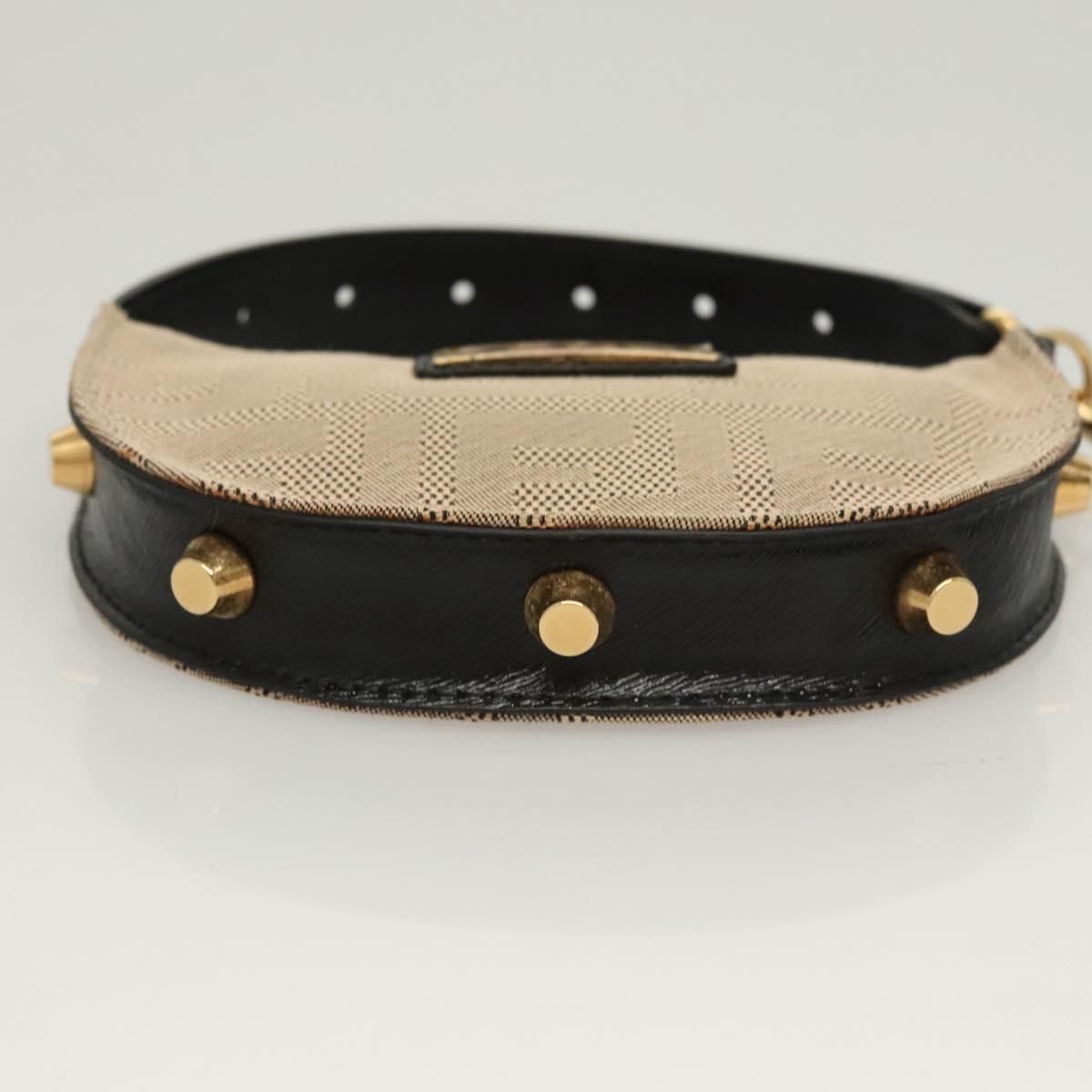 Fendi Zucca Canvas Accessory Pouch Beige Gold Auth
