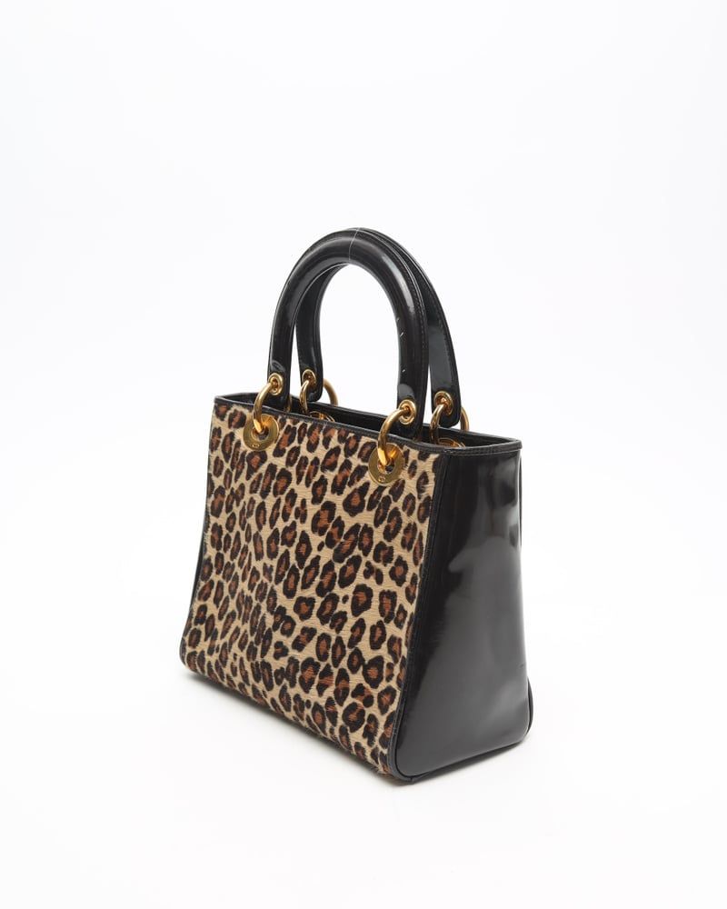 Christian Dior Medium Leopard Lady Dior Bag