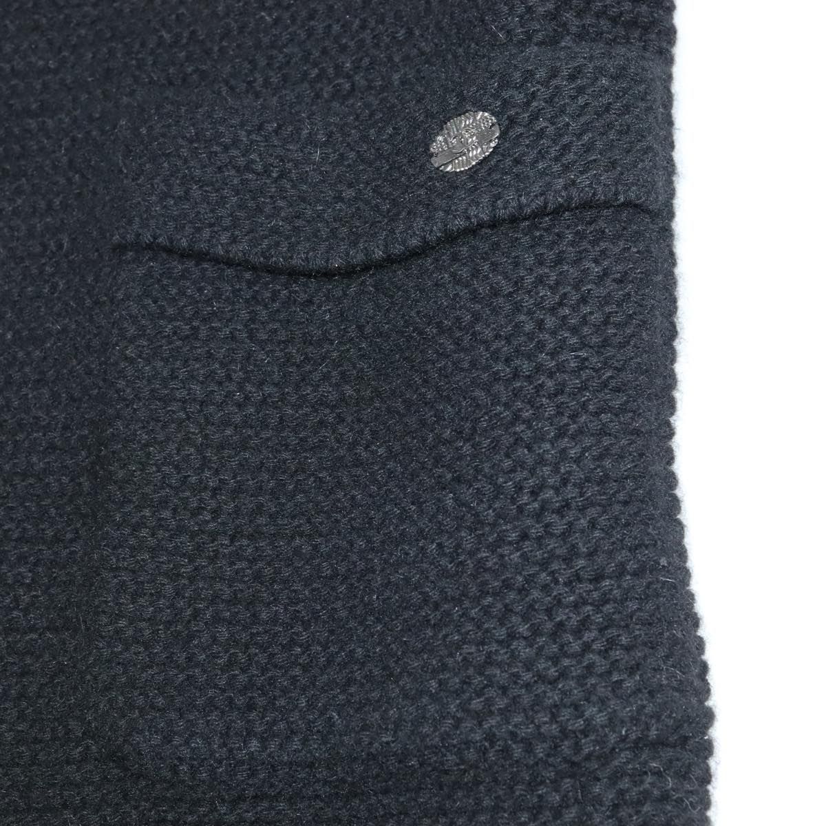 Chanel Sweater Wool 36 Black Cc Auth