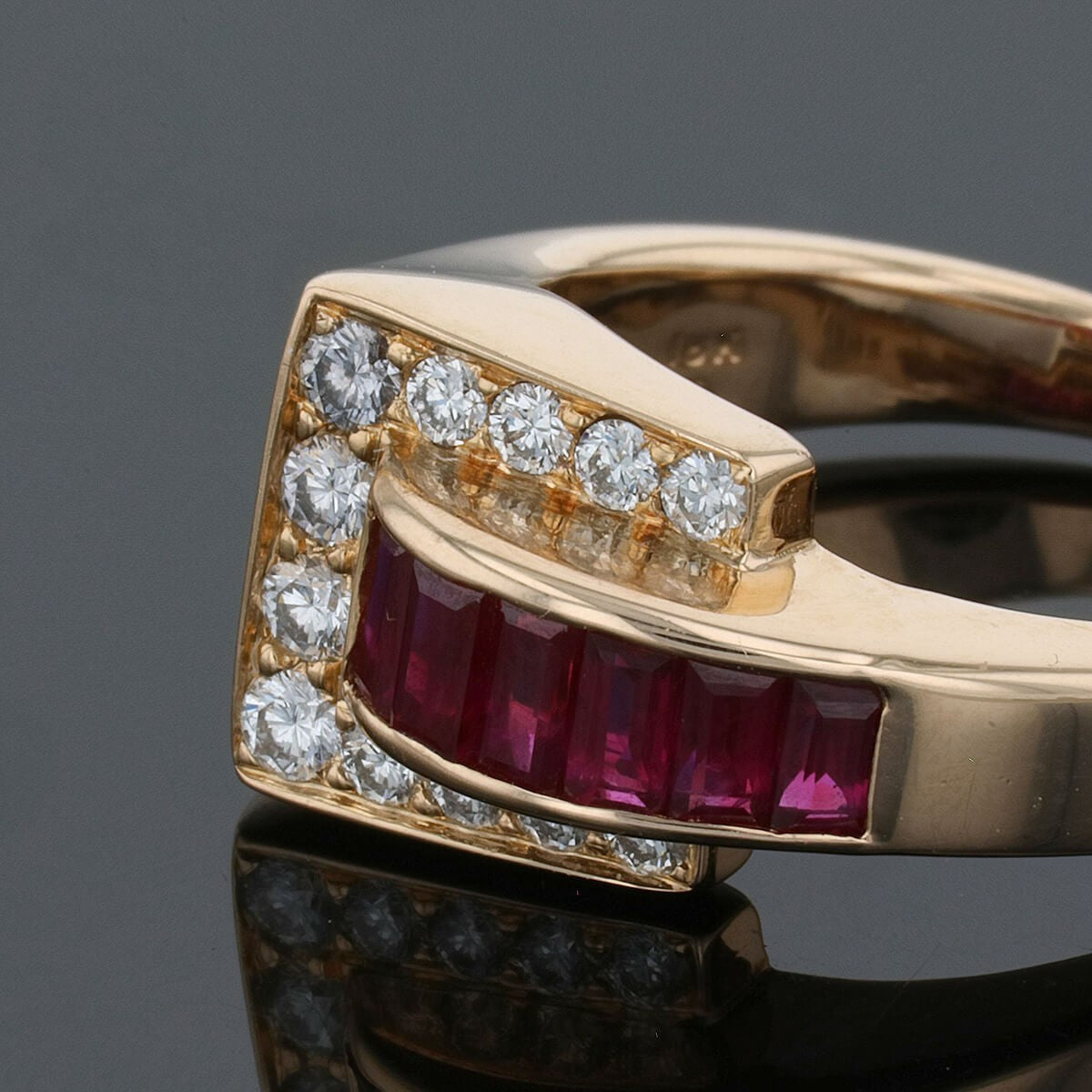 Oscar Heyman rubies, diamonds and gold ring