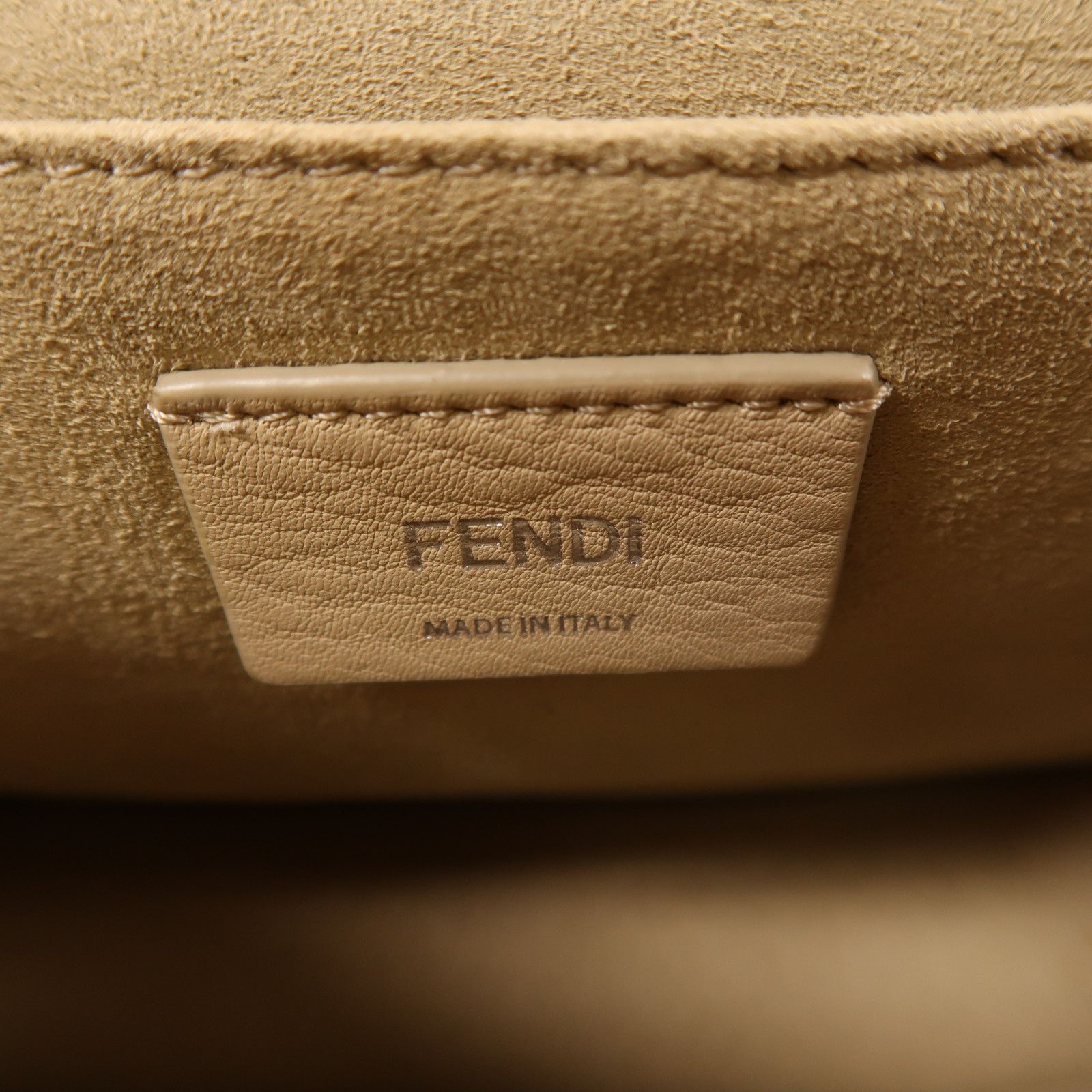 Fendi Cowhide Leather Vitello Bow Kan I Silver Hand-handed Shoulder And Back Bag 2way Shoulder Bag Beige White Calfskin