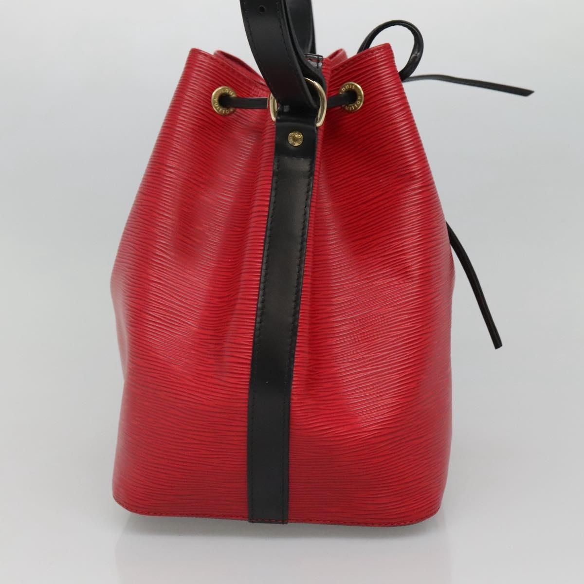 Louis Vuitton Epi Petit Noe Shoulder Bag Bicolor Black Red M 44017 Lv Auth
