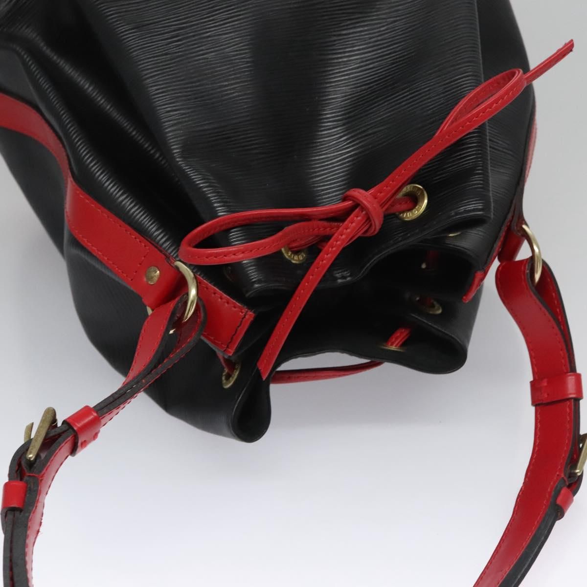 Louis Vuitton Epi Noe Shoulder Bag Bicolor Black Red M 44017 Lv Auth