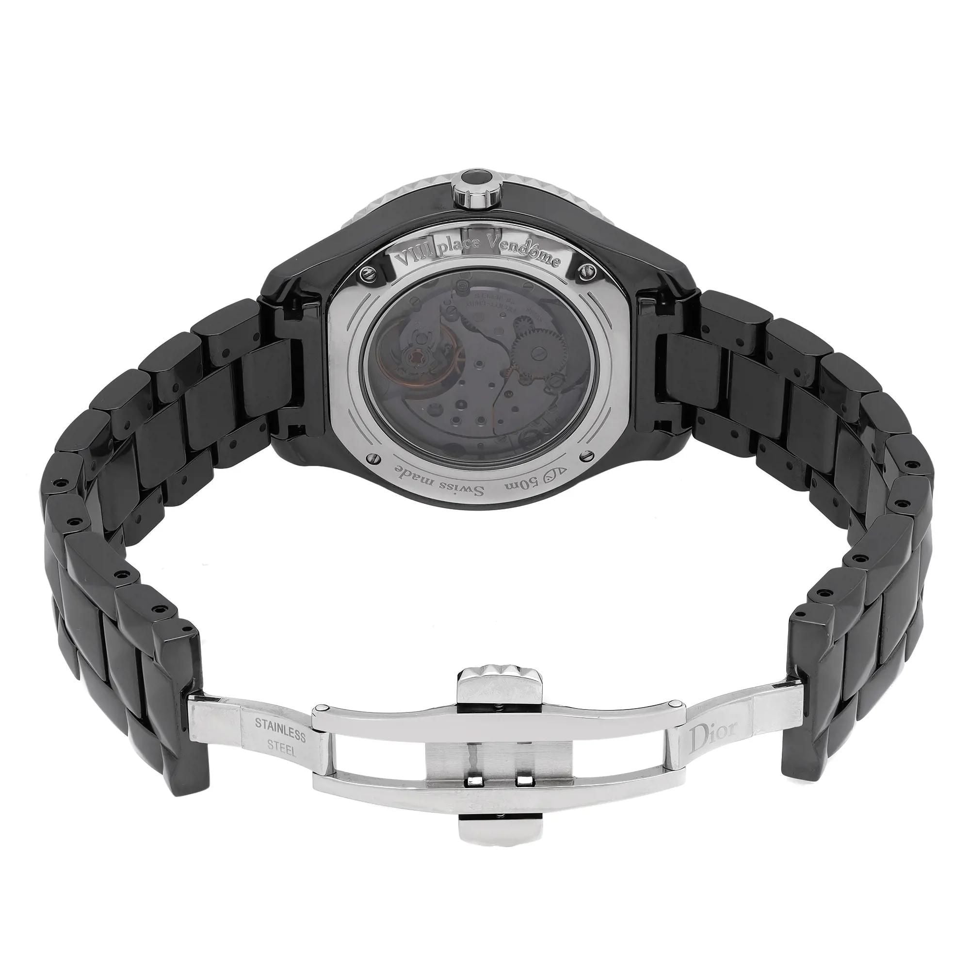 Christian Dior VIII Grand Bal 38mm Ceramic Diamond Black Dial Watch CD124BE3C001