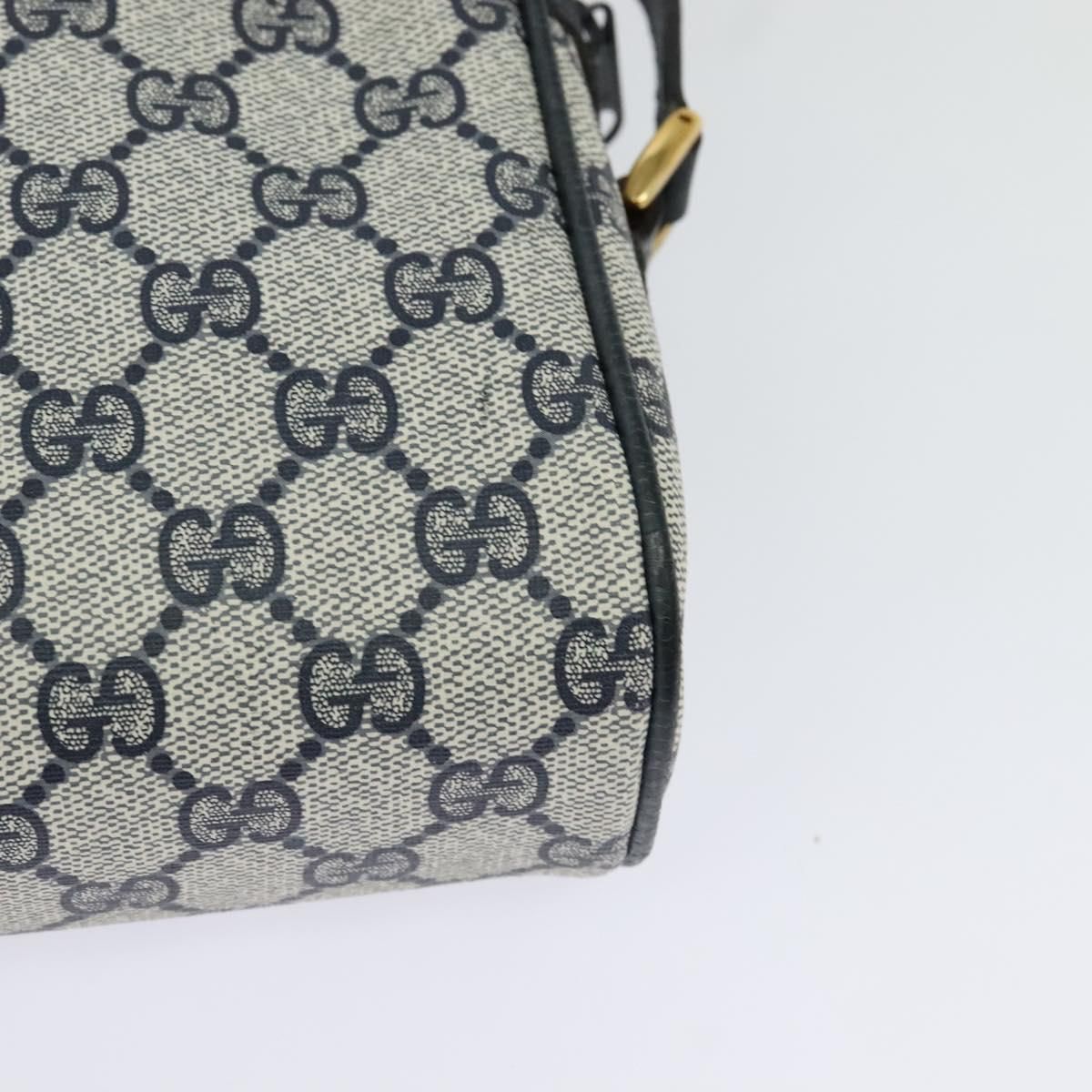 Gucci Gg Supreme Sherry Line Shoulder Bag Pvc Navy Gold 98 02 004 Auth