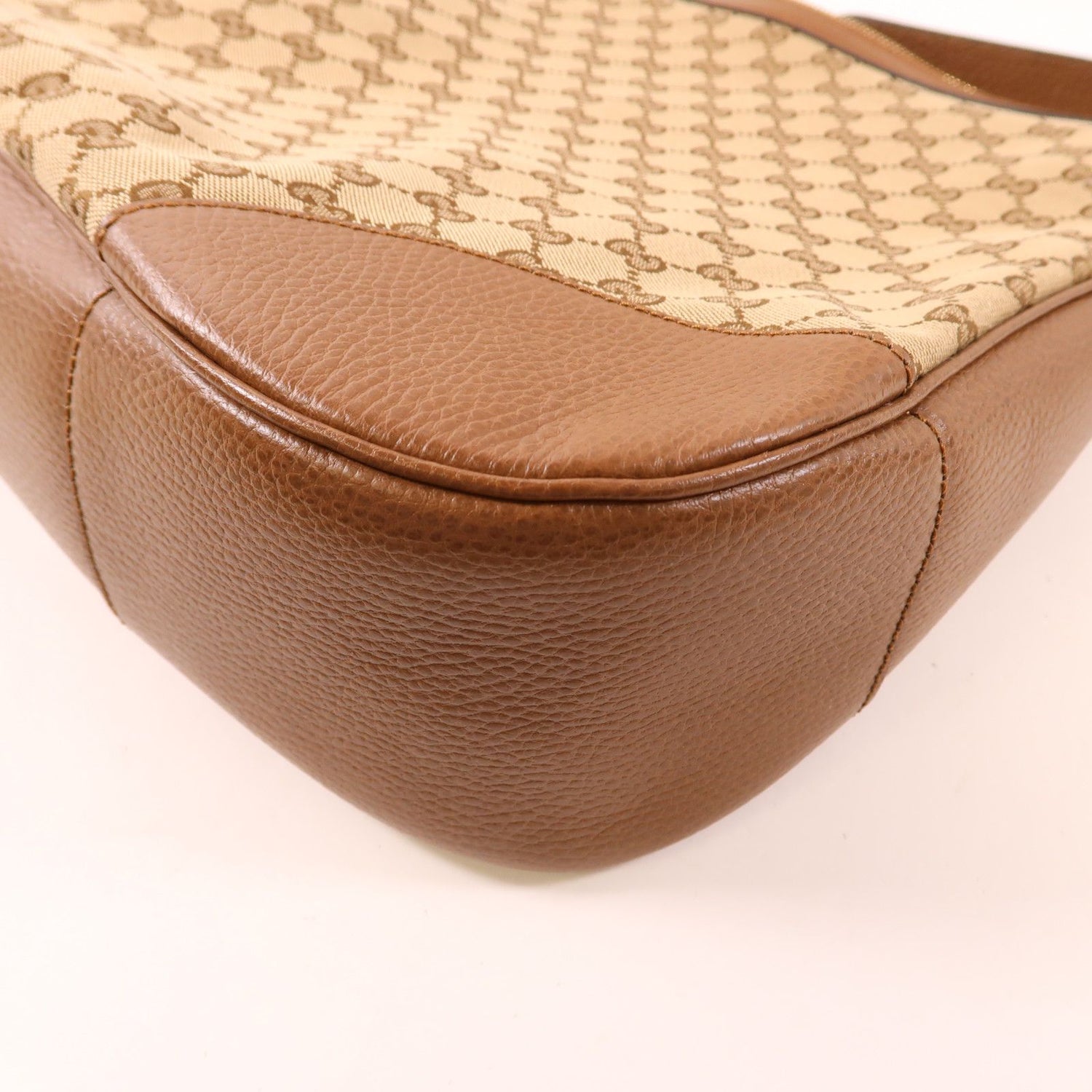 Gucci Canvas Bree Micro Hobo Gold Shoulder Bag Brown Gg Canvas 449244