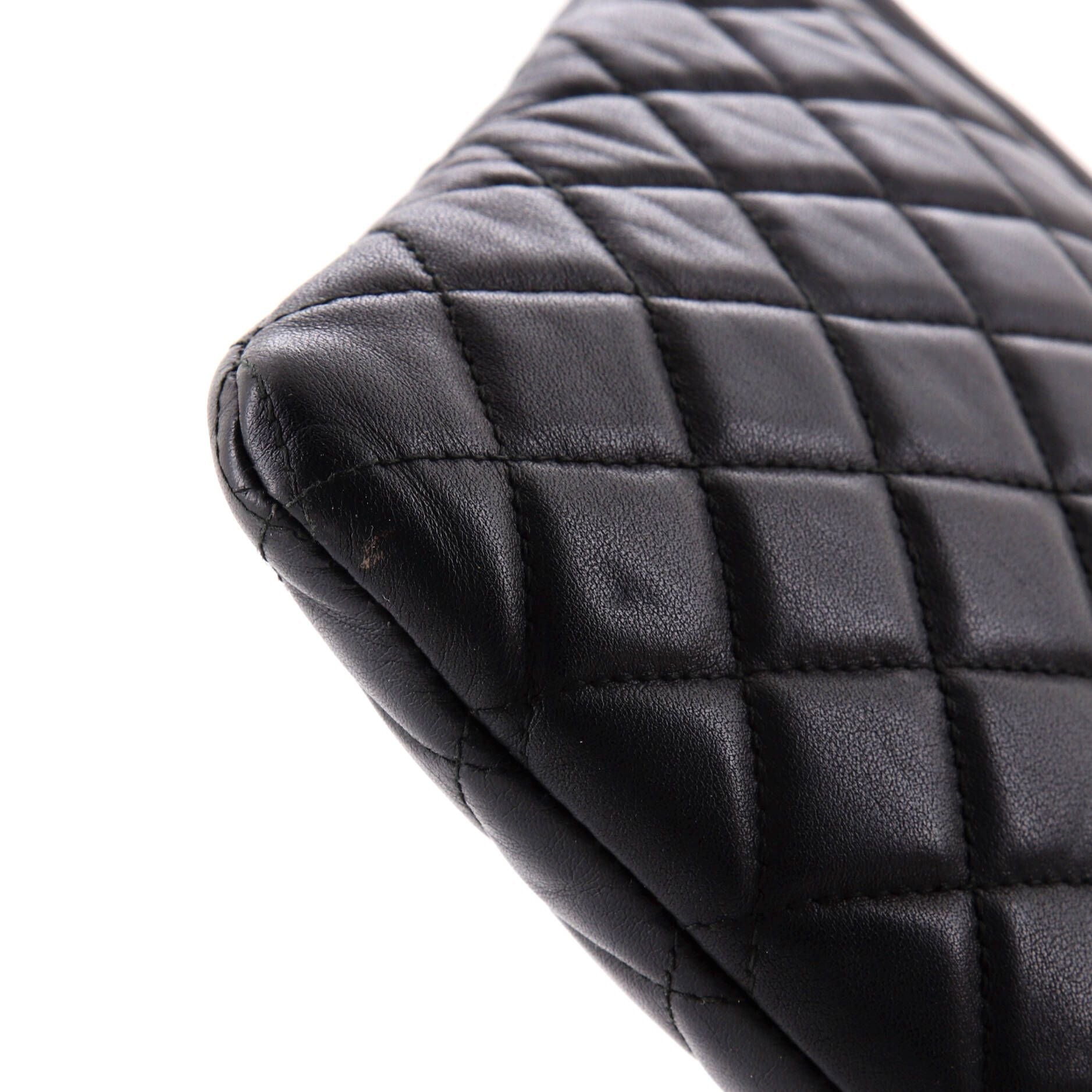 Chanel Boy O Case Clutch Quilted Lambskin Medium