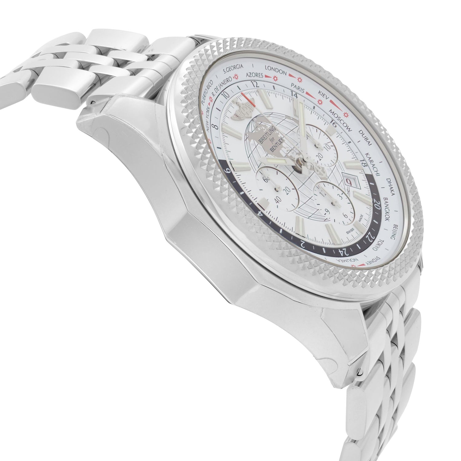 Breitling Bentley 05 Unitime Steel White Dial Mens Watch AB0521U0/A768-990A