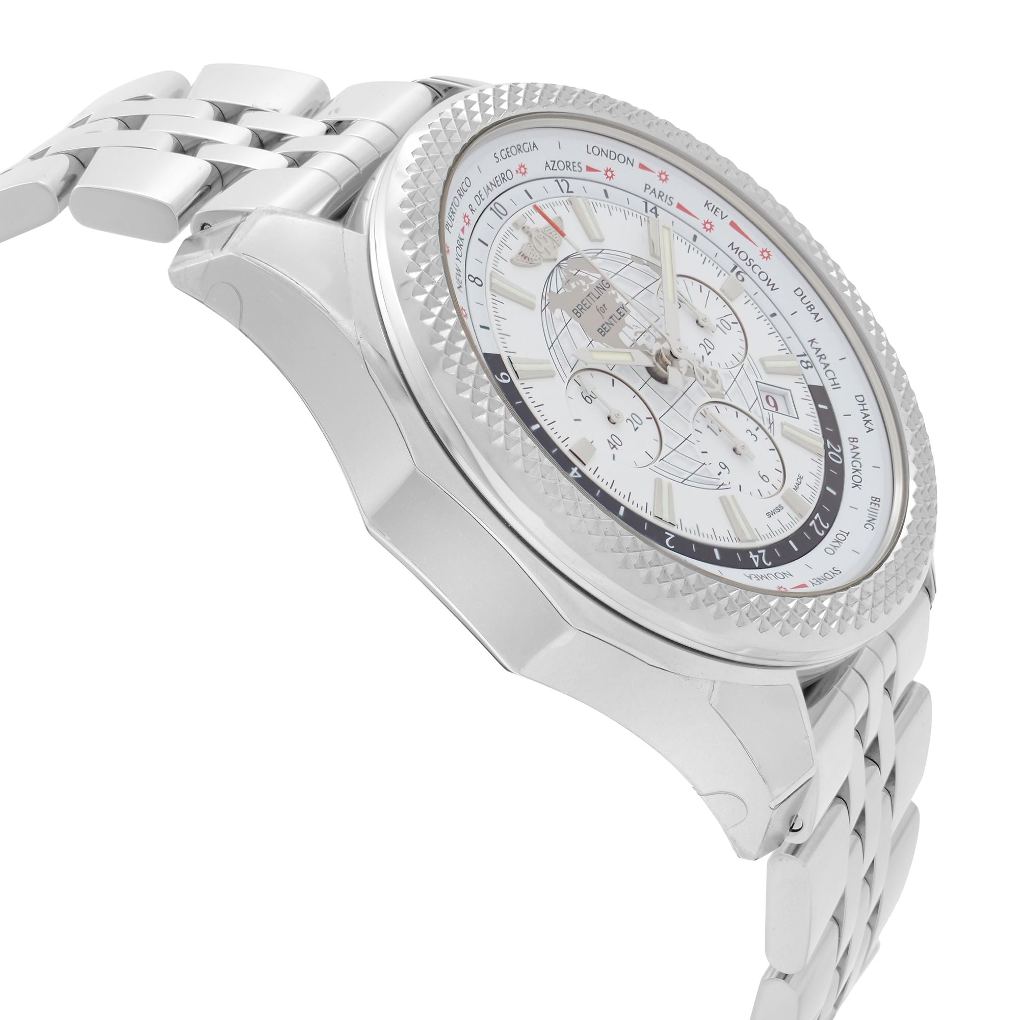 Breitling Bentley 05 Unitime Steel White Dial Mens Watch AB0521U0/A768-990A