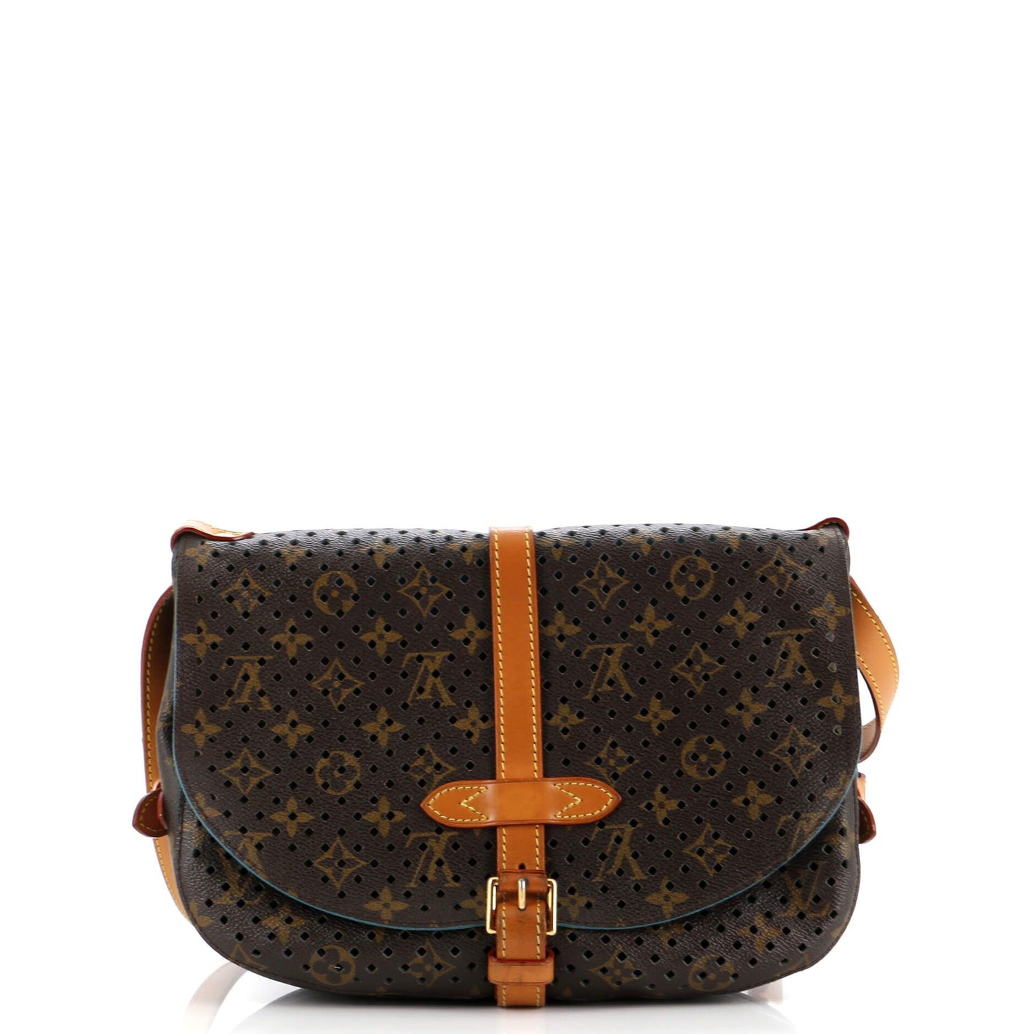 Louis Vuitton Flore Saumur Handbag Perforated Monogram Canvas