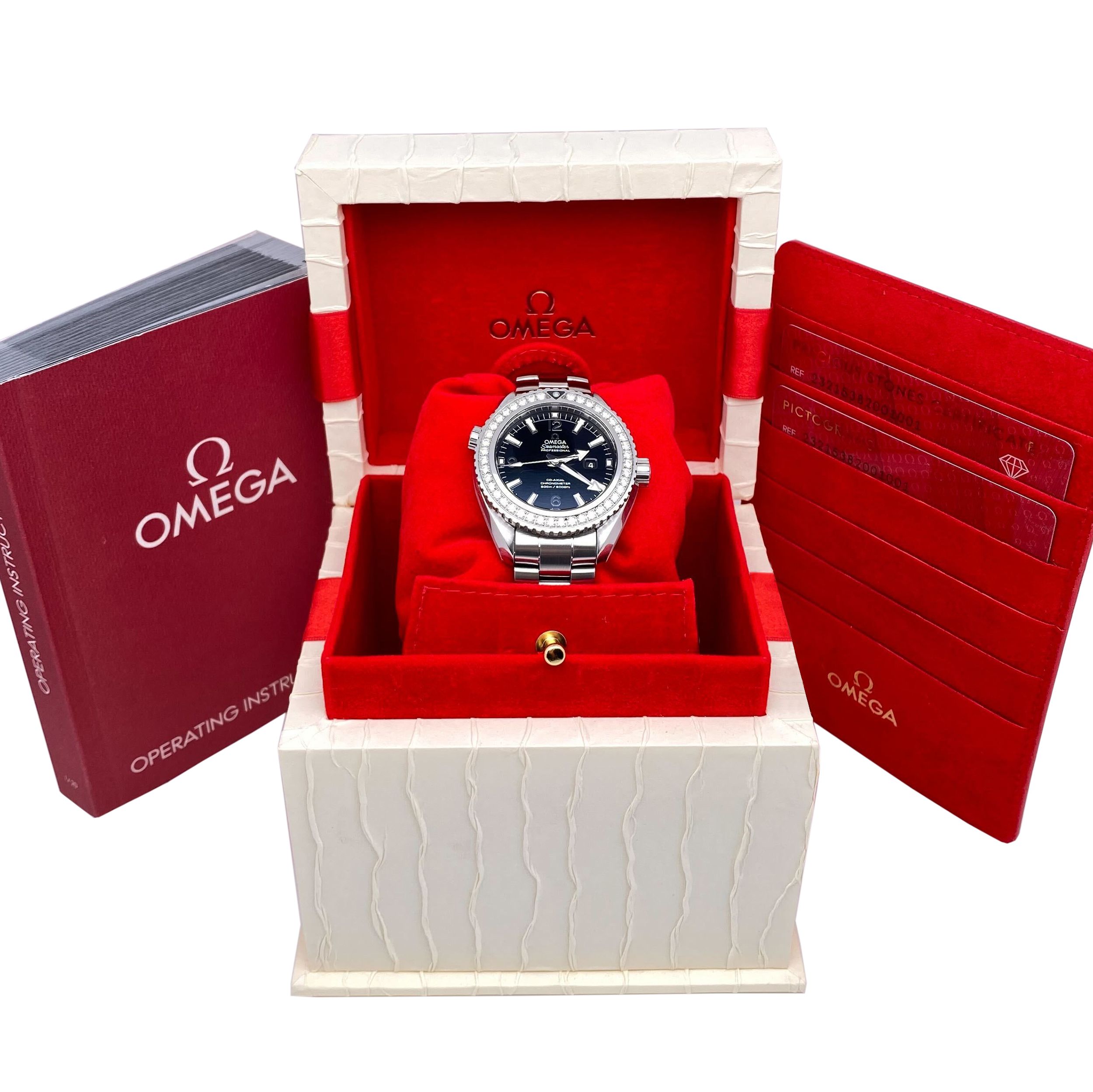Omega Seamaster Planet Ocean Steel Diamonds Ladies Watch 232.15.38.20.01.001