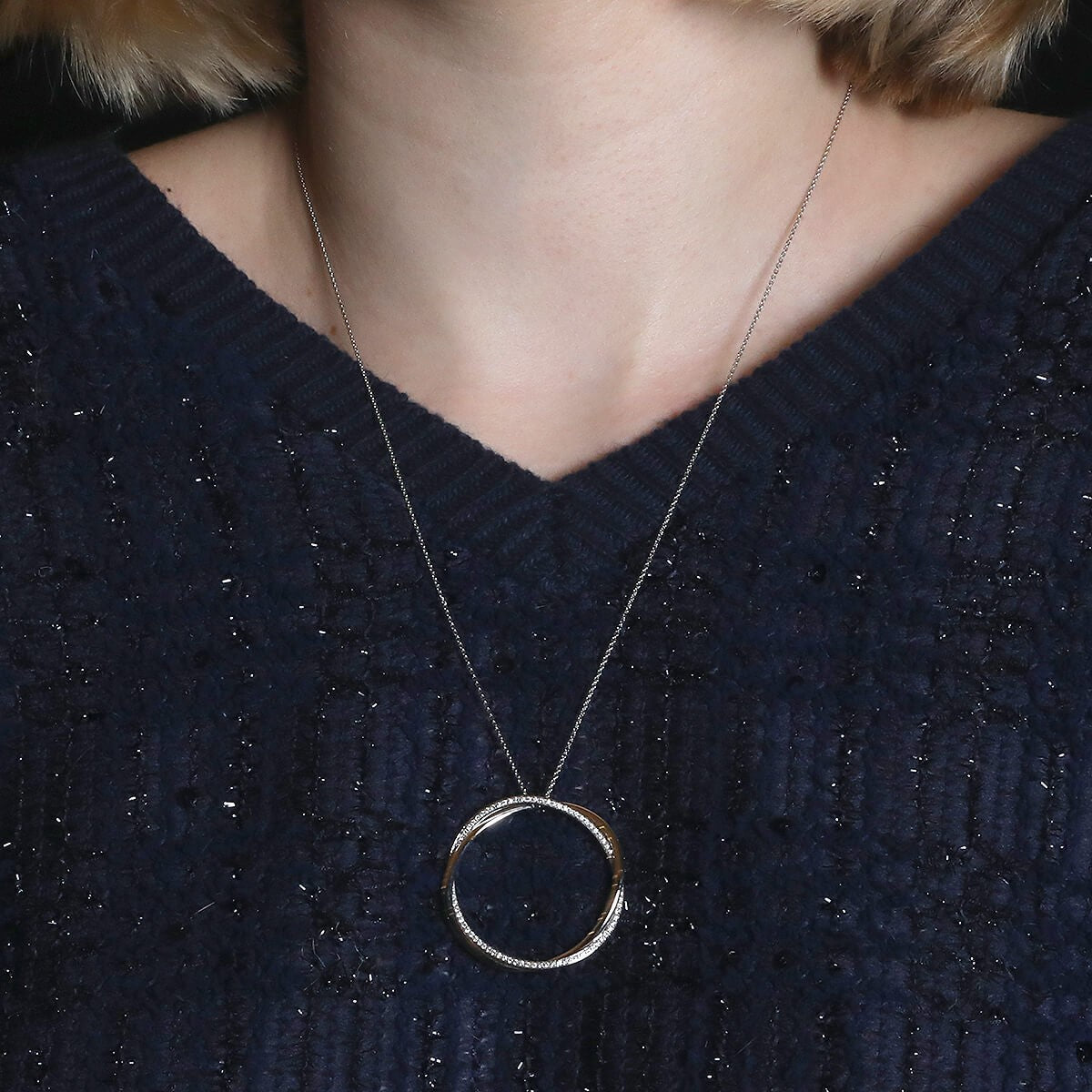 Poiray Tresse diamonds and gold necklace