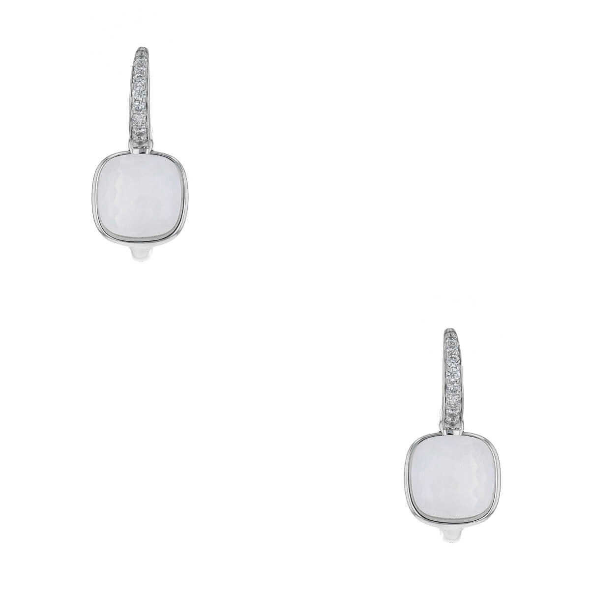 Pomellato Nudo quartz, diamonds and two tones gold earrings