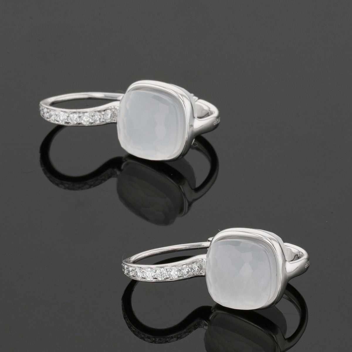 Pomellato Nudo quartz, diamonds and two tones gold earrings