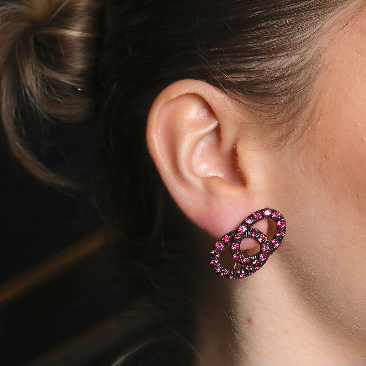 Pomellato rhodolite garnets and gold earrings