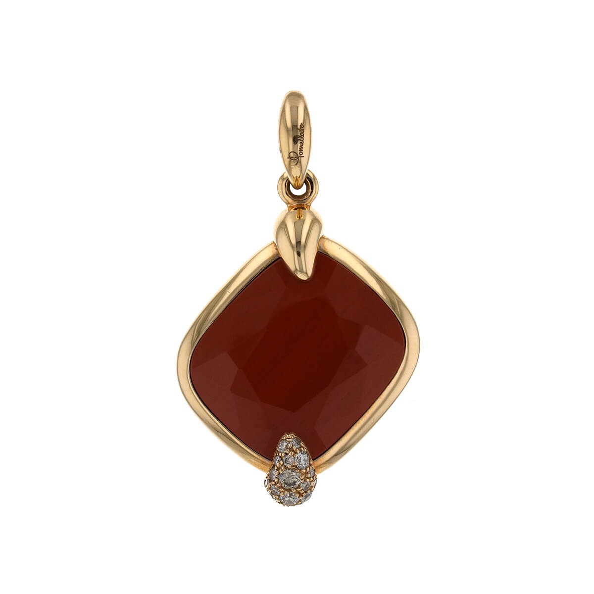 Pomellato Ritratto jasper, diamonds and gold pendant
