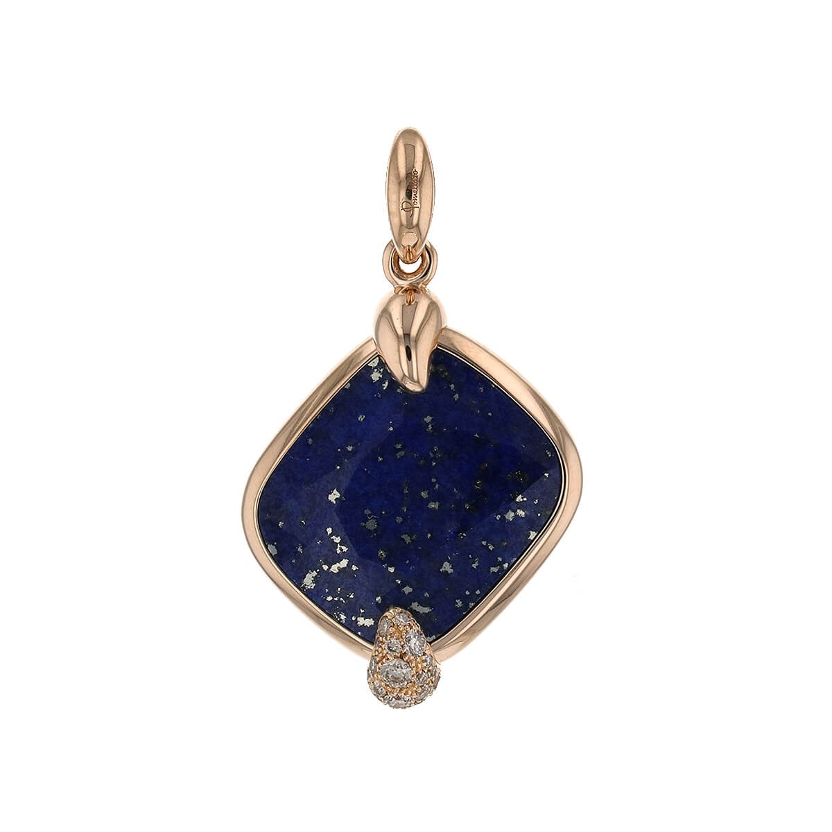 Pomellato Ritratto lapis lazuli, diamonds and gold pendant