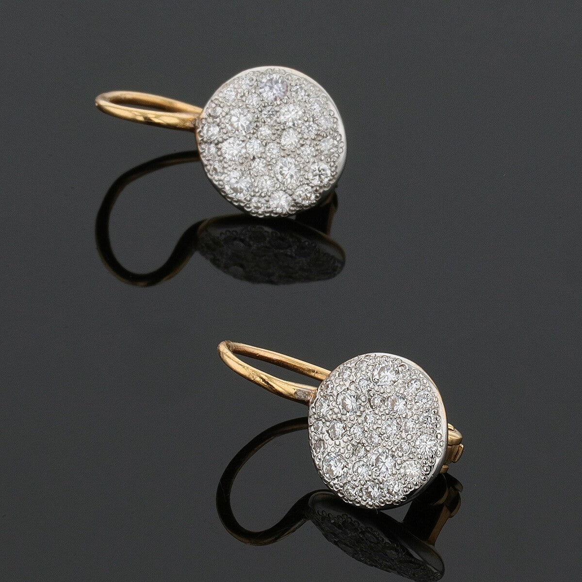Pomellato Sabbia diamonds and two tones gold earrings