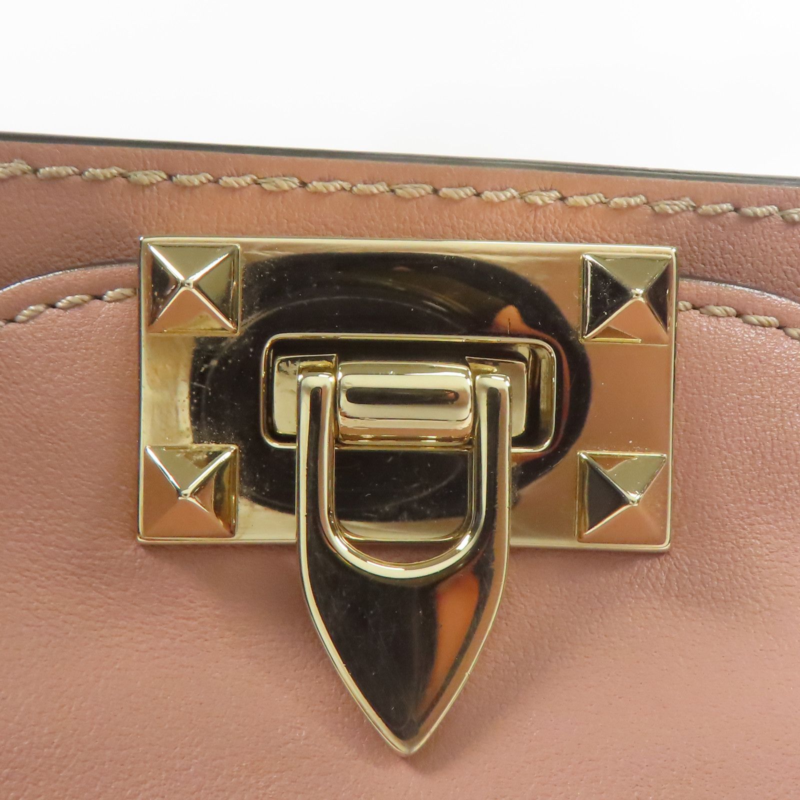 Valentino Cowhide Leather 2Way Shoulder Gold Hand-ground Shoulder Bag 2way Shoulder Bag Purple Pink Calfskin (cowhide)