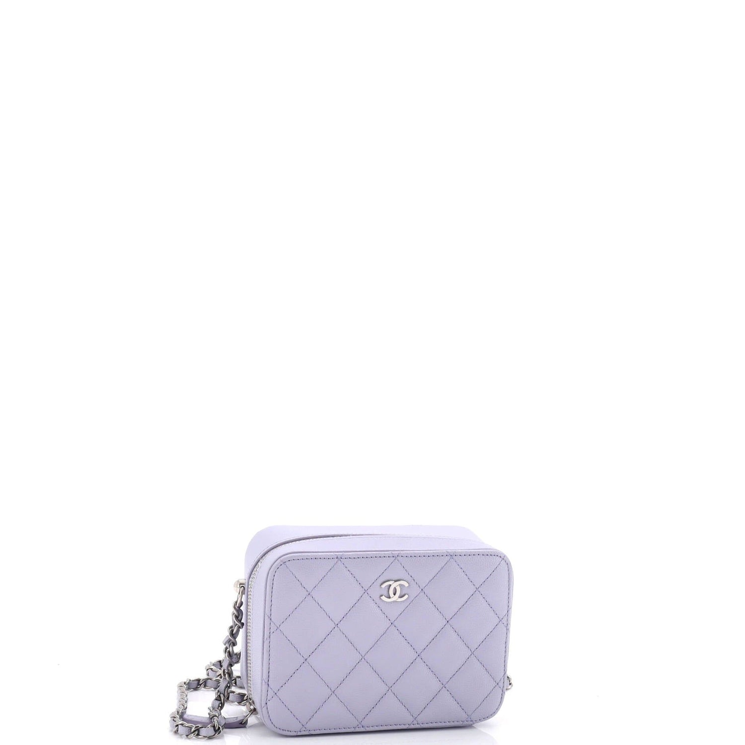 Chanel Square Cc Chain Camera Bag Quilted Caviar Mini