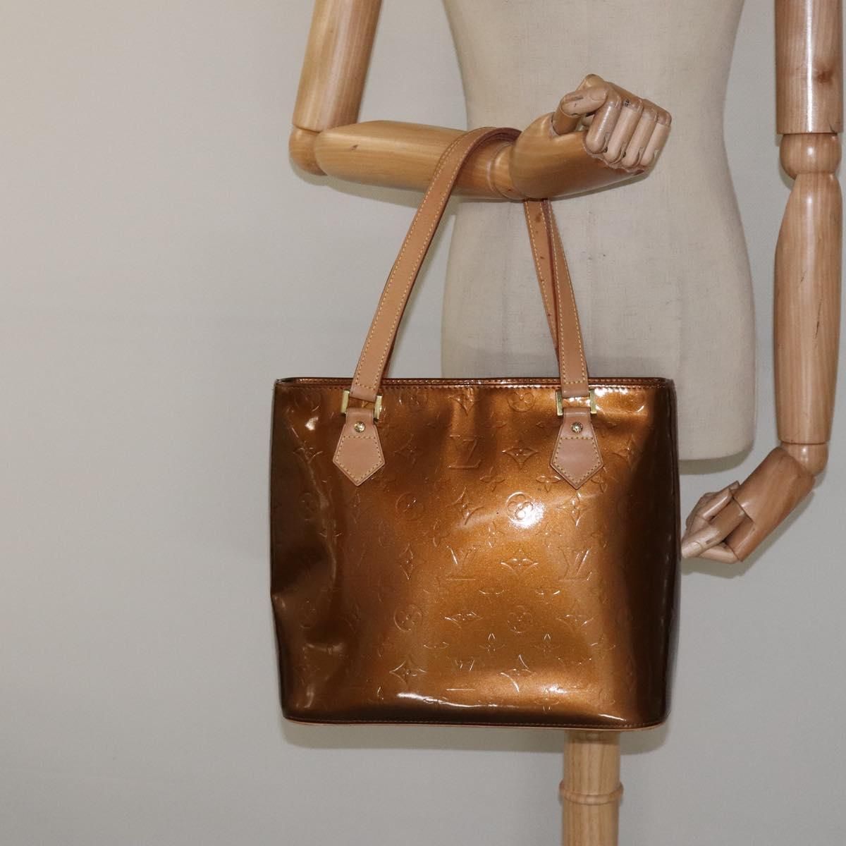 Louis Vuitton Vernis Houston Hand Bag Bronze M 91122 Lv Auth