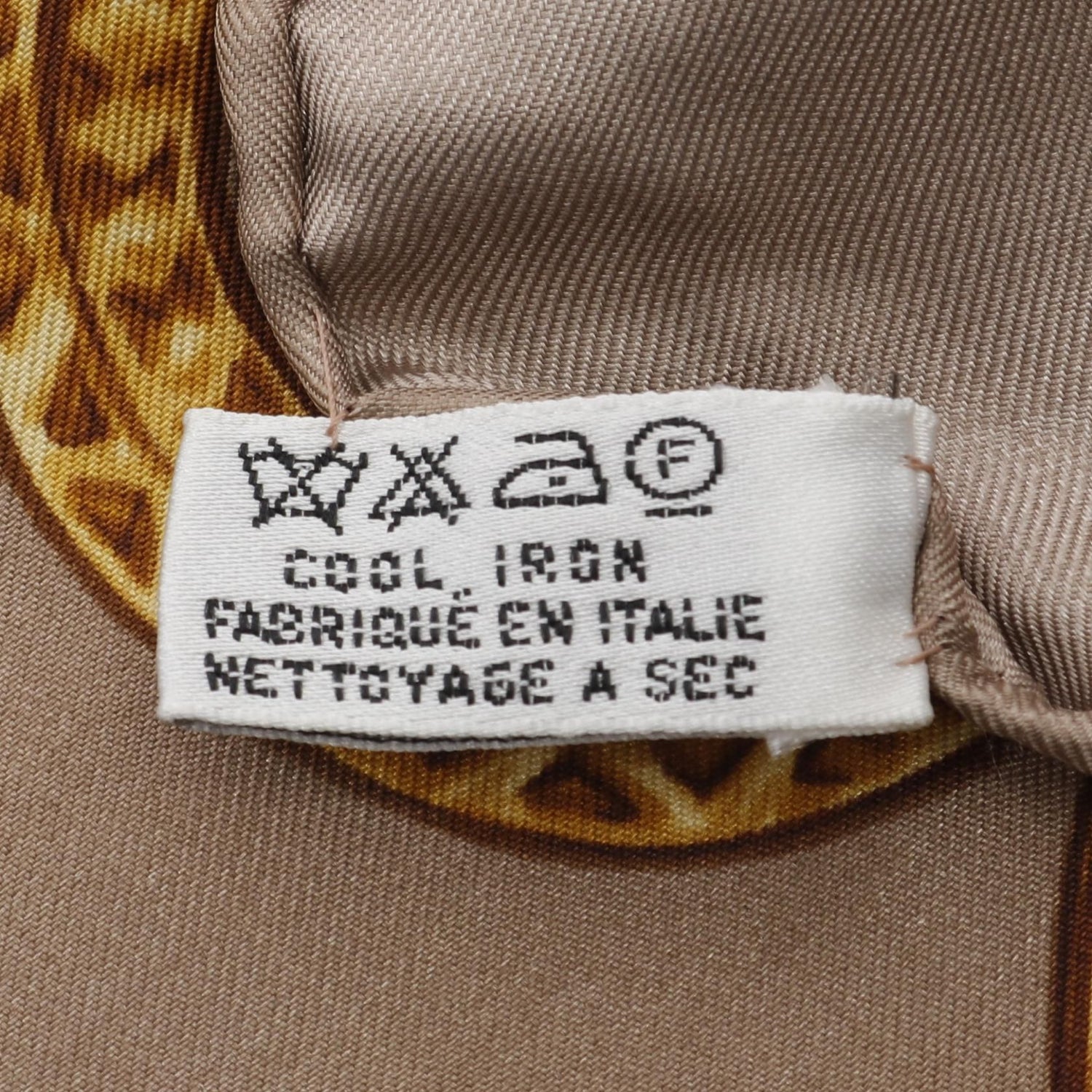 Chanel Brown Gold Multicolor Coco Mark Scarf Silk