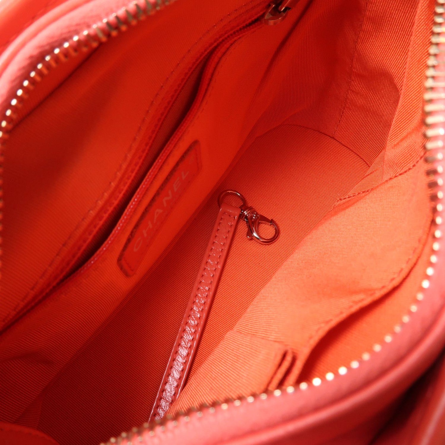 Chanel Goatskin Quilted Small Gabrielle Hobo Orange Pink