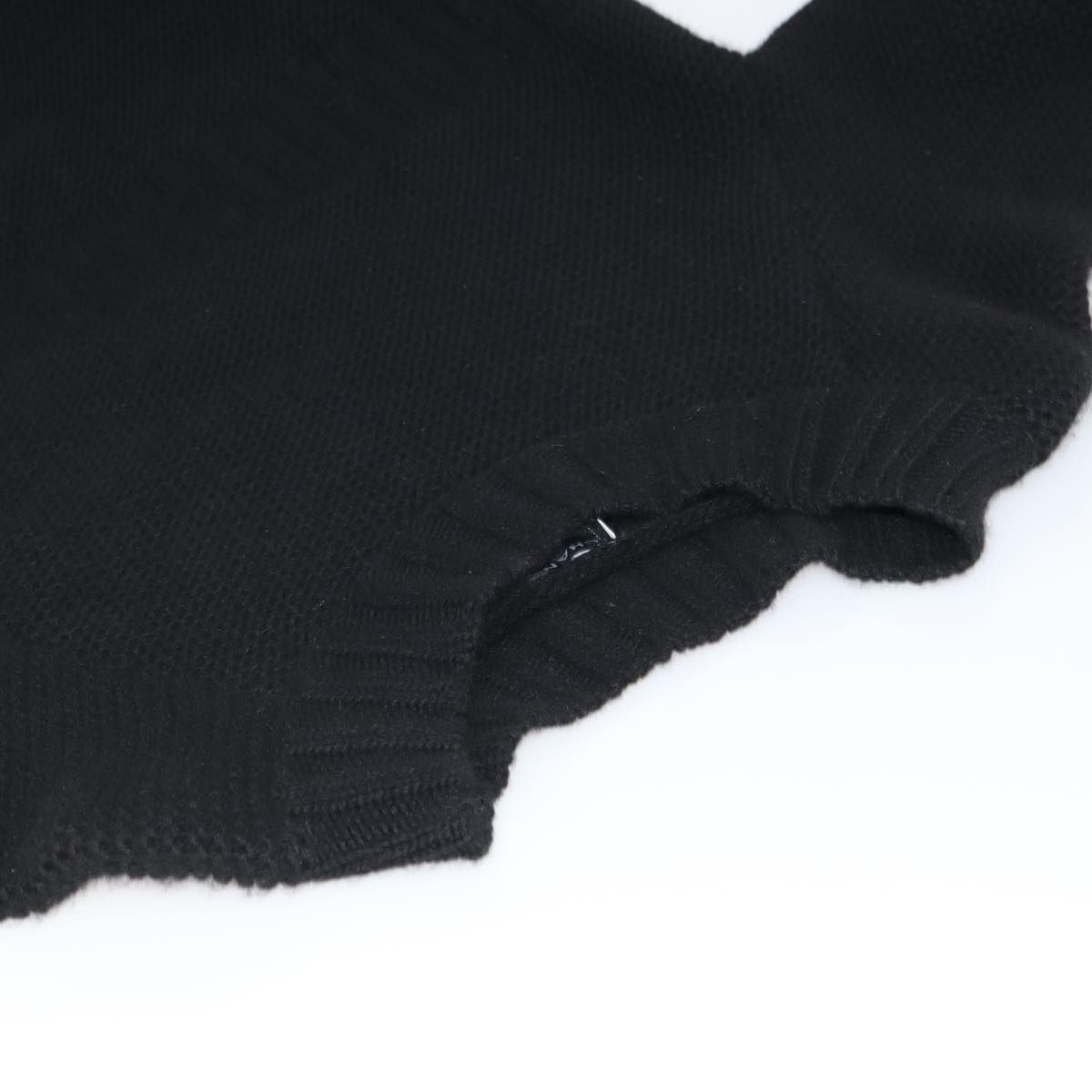 Chanel Sweater Wool 36 Black Cc Auth