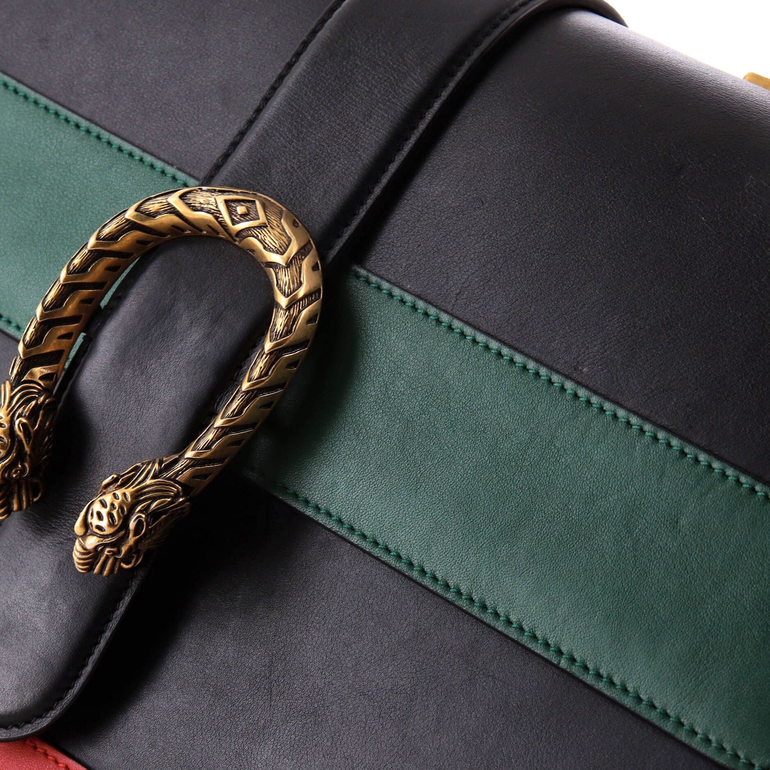 Gucci Dionysus Bamboo Top Handle Bag Colorblock Leather Large