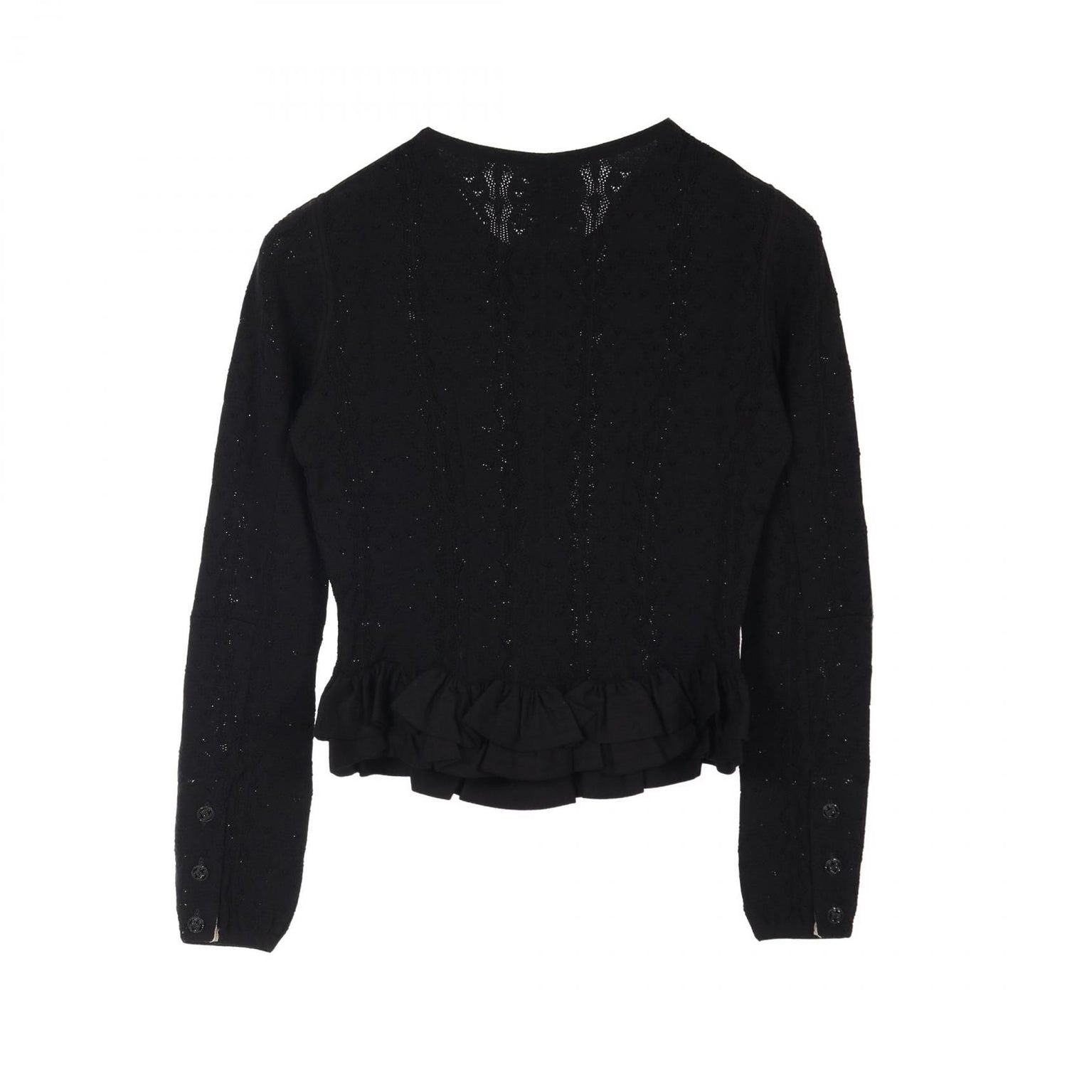 Chanel Black Coco Mark Button Cardigan Rayon P 32710w 04107