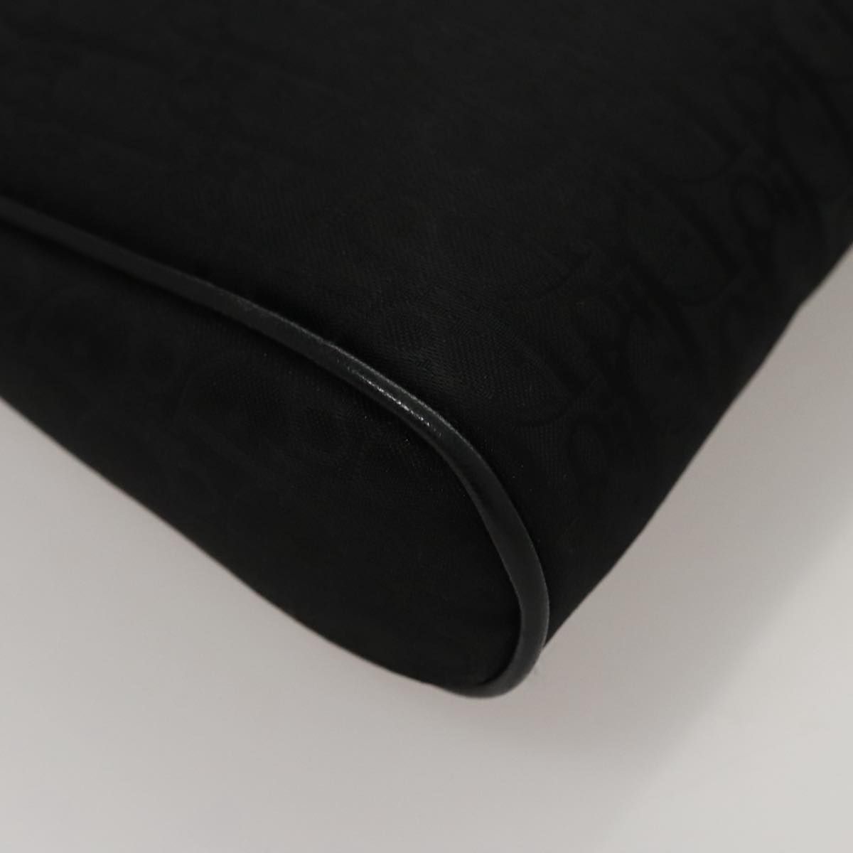 Christian Dior Trotter Canvas Clutch Bag Black Auth