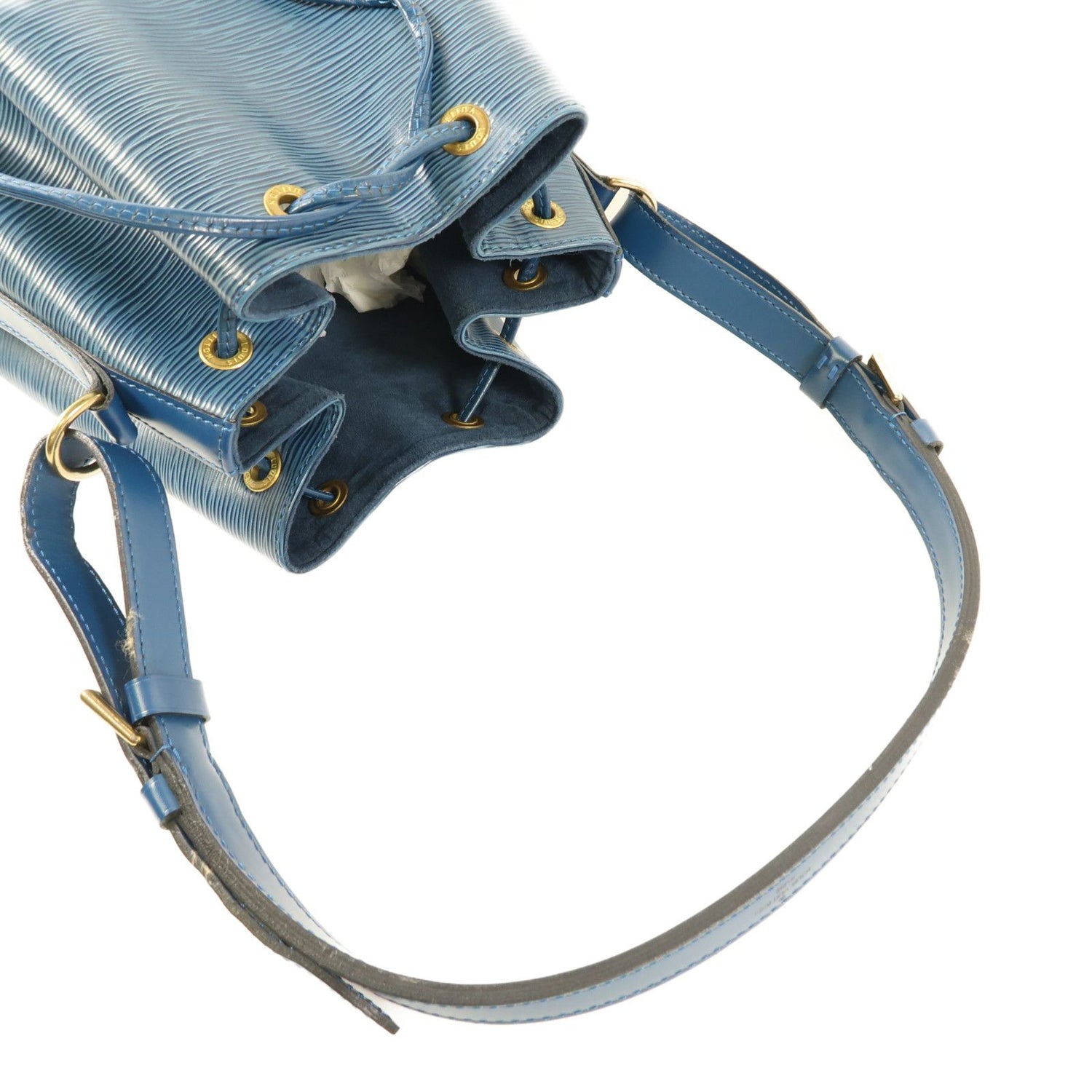 Louis Vuitton Epi Petit Noe Gold Buckle Shoulder Bag Blue Toledo Blue Shoulder Bag M 44107