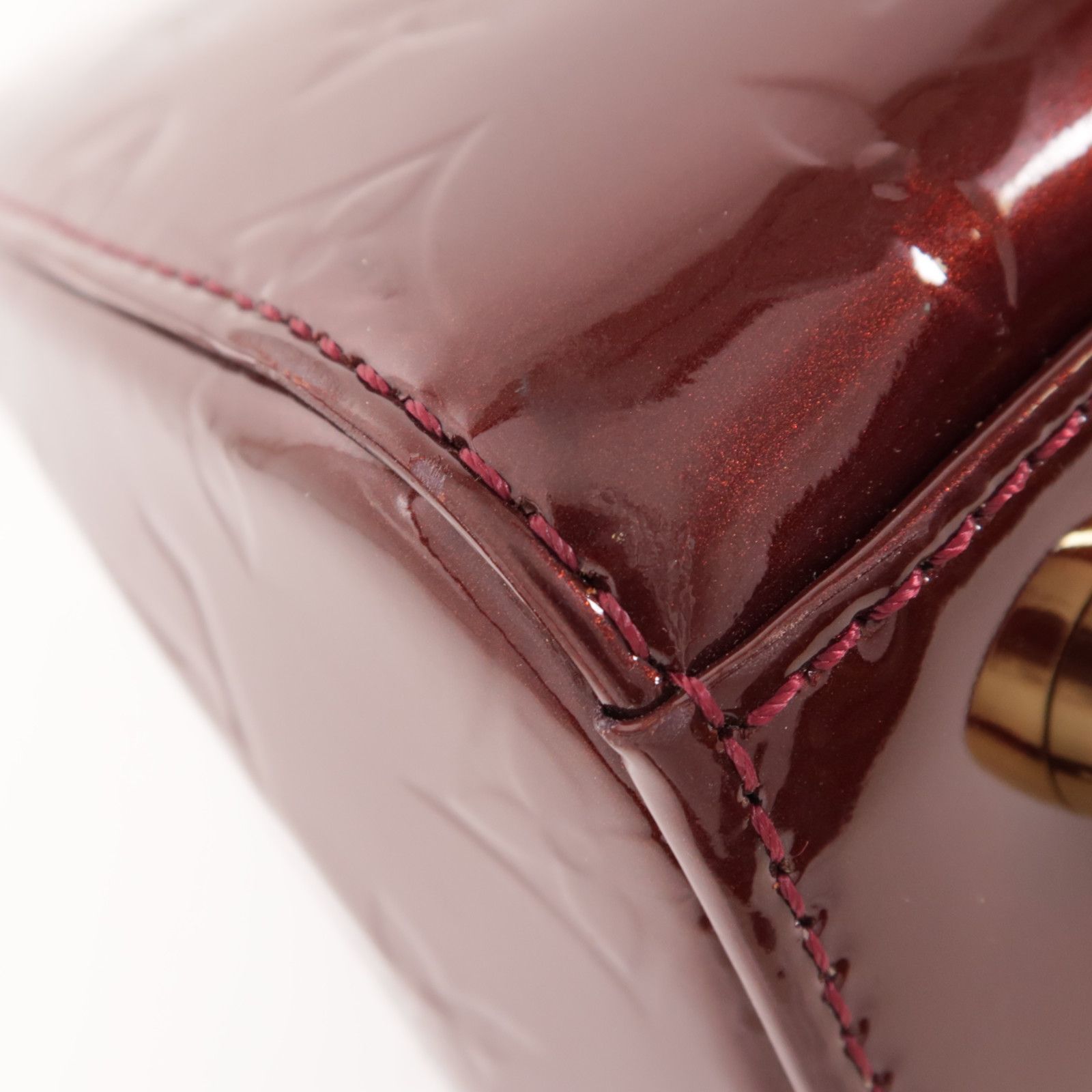 Louis Vuitton Vernis Brea Mm Hand-milled Bag For Shoulder And Back Red/rouge Fauviste Red Wine 2way Shoulder Bag M 91690