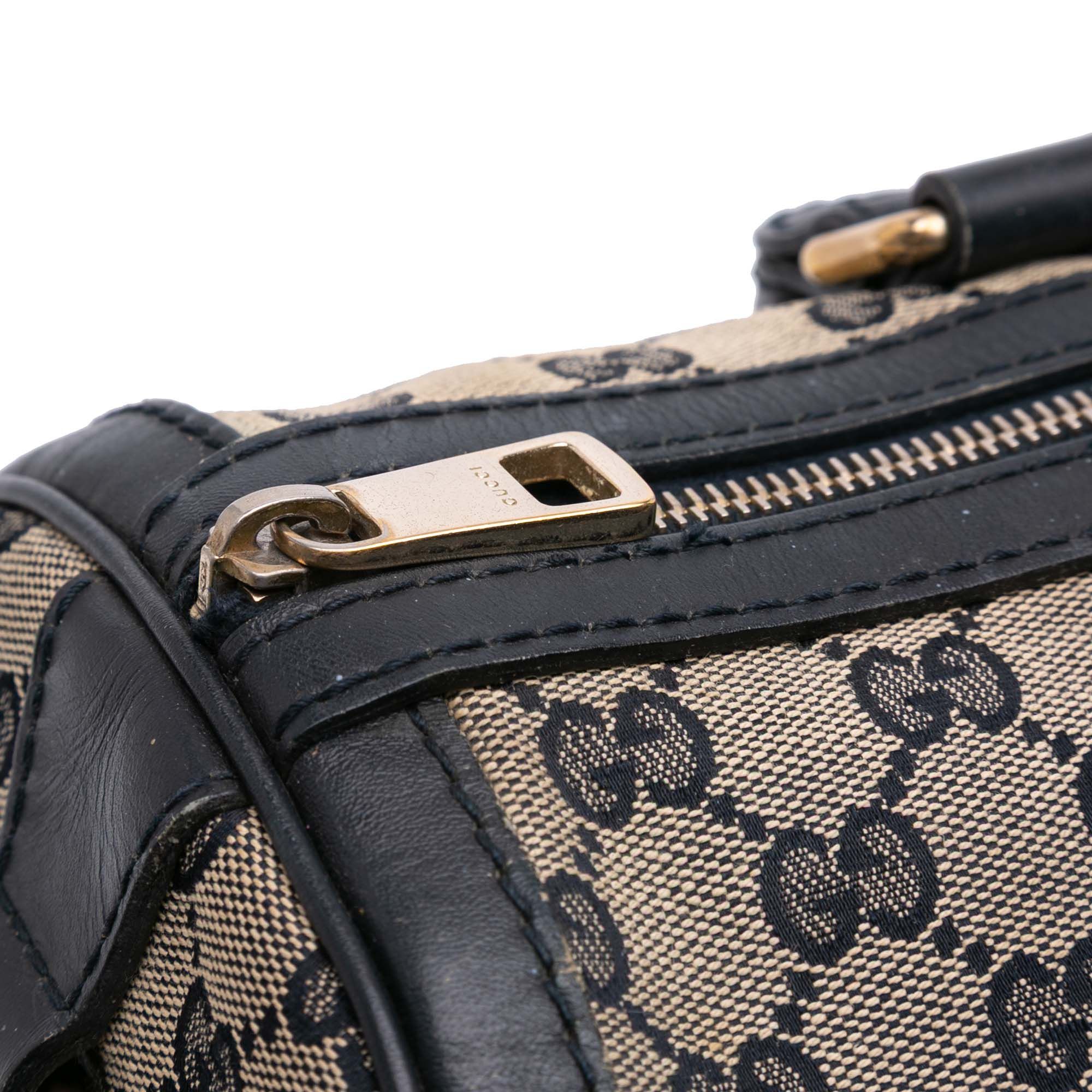 Gucci Medium GG Canvas Web Joy Boston Bag Brown
