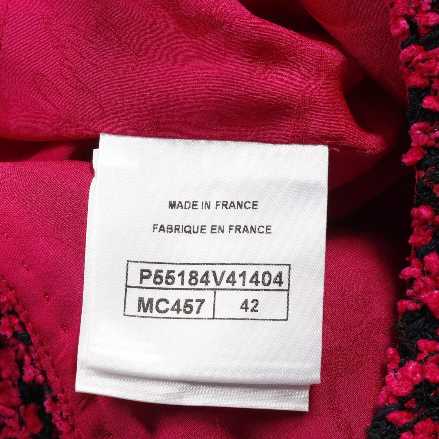 Chanel Pink Black Dress Rayon Cotton Wool P 55184v 41404