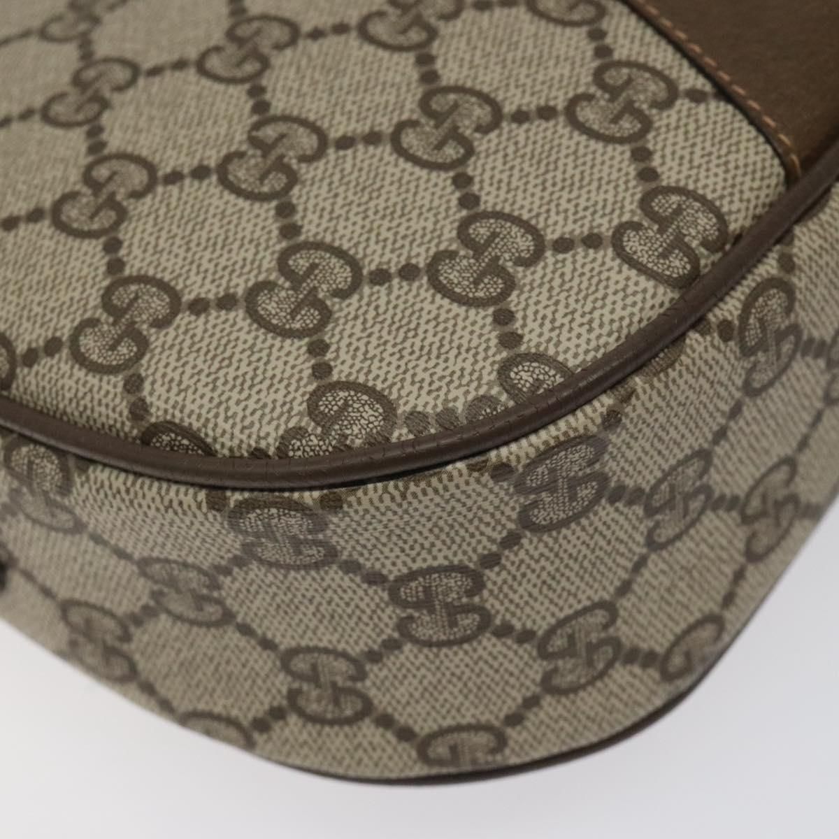 Gucci Gg Supreme Web Sherry Line Clutch Bag Pvc Beige Gold 89 01 034 Auth