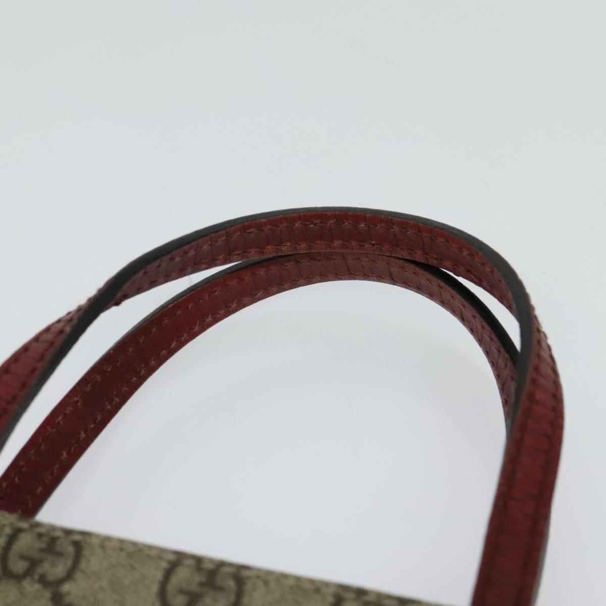 Gucci Gg Supreme Hand Bag Pvc Beige Silver 117551 Auth
