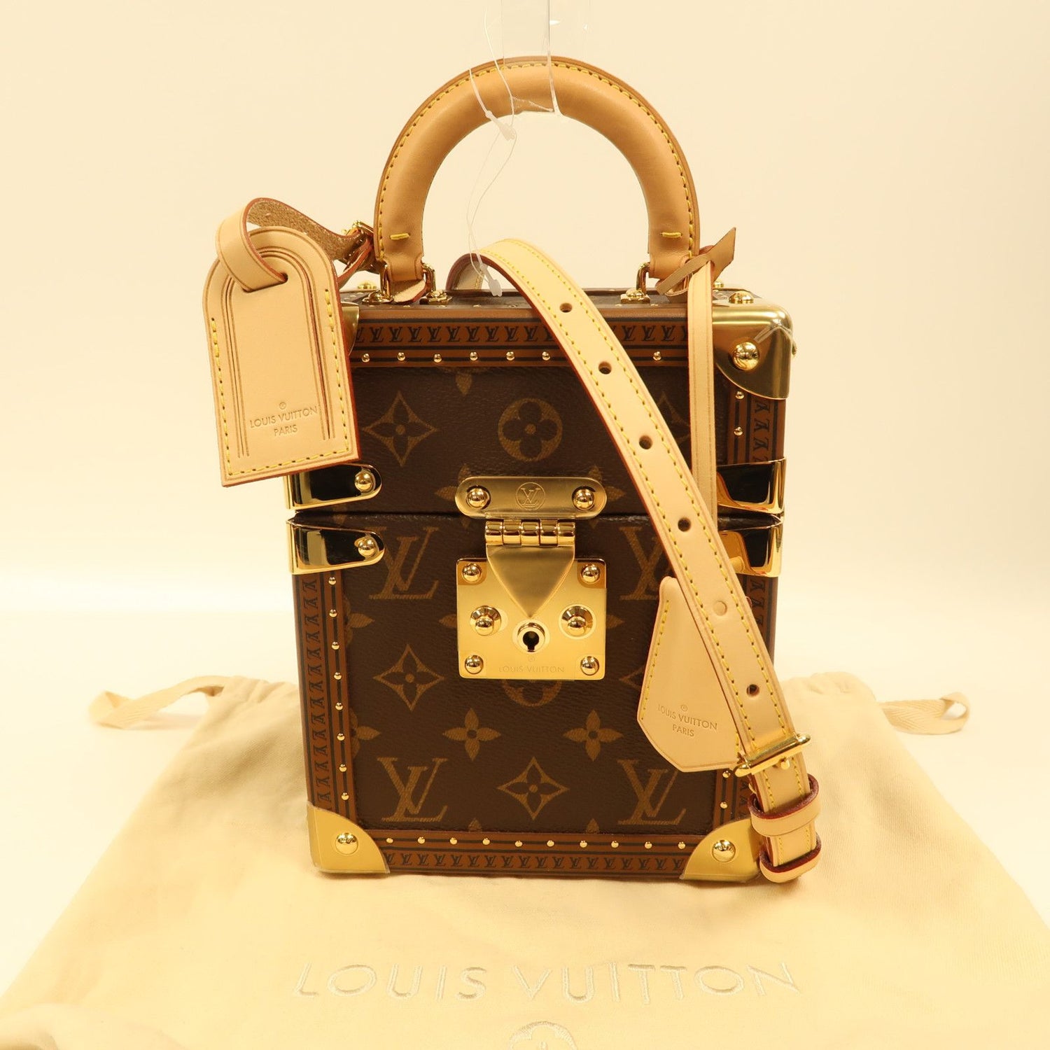 Louis Vuitton Monogram Camera Box Gold Hand-handed Shoulder Bag Color Brown 2way Shoulder Bag M 10079