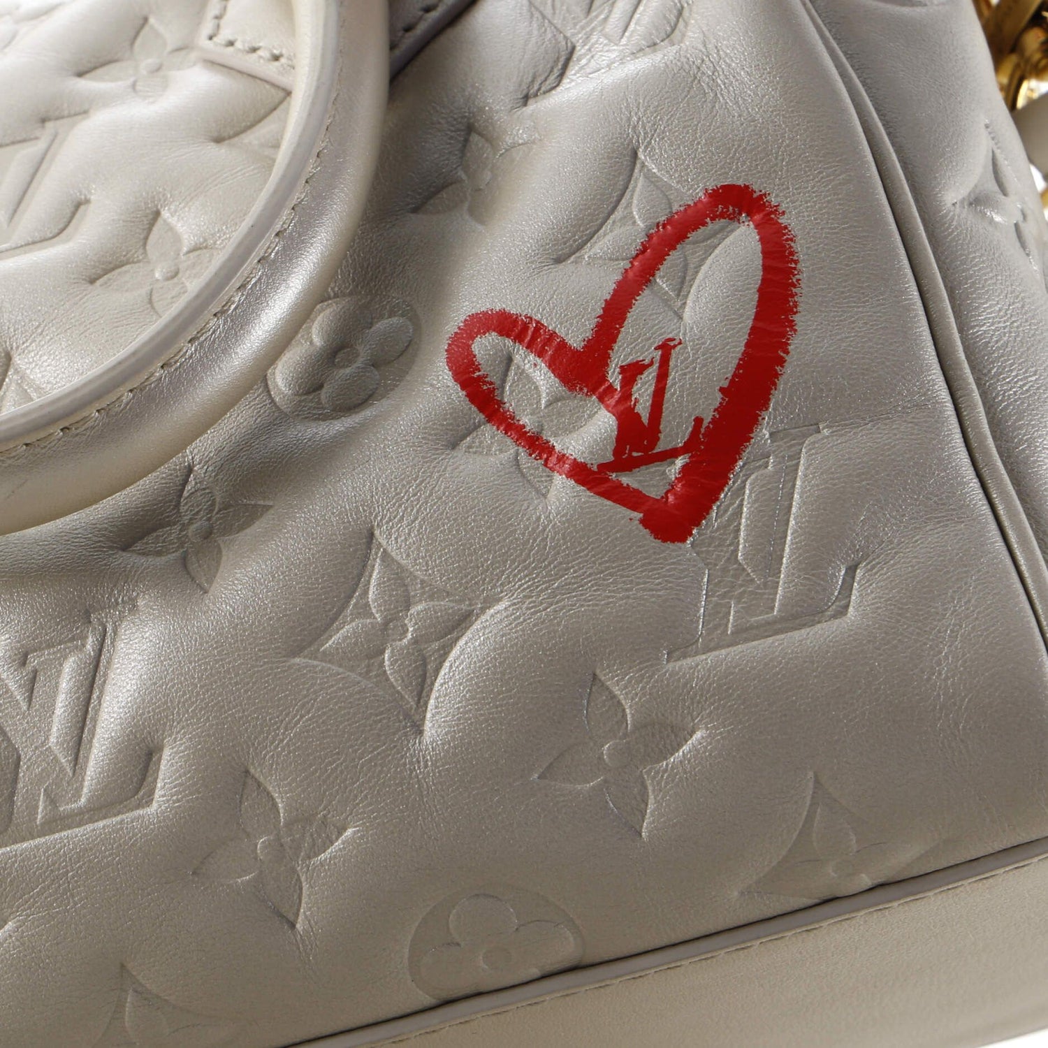 Louis Vuitton Speedy Bandouliere Bag Limited Edition Fall In Love Monogram Embossed Lambskin 22