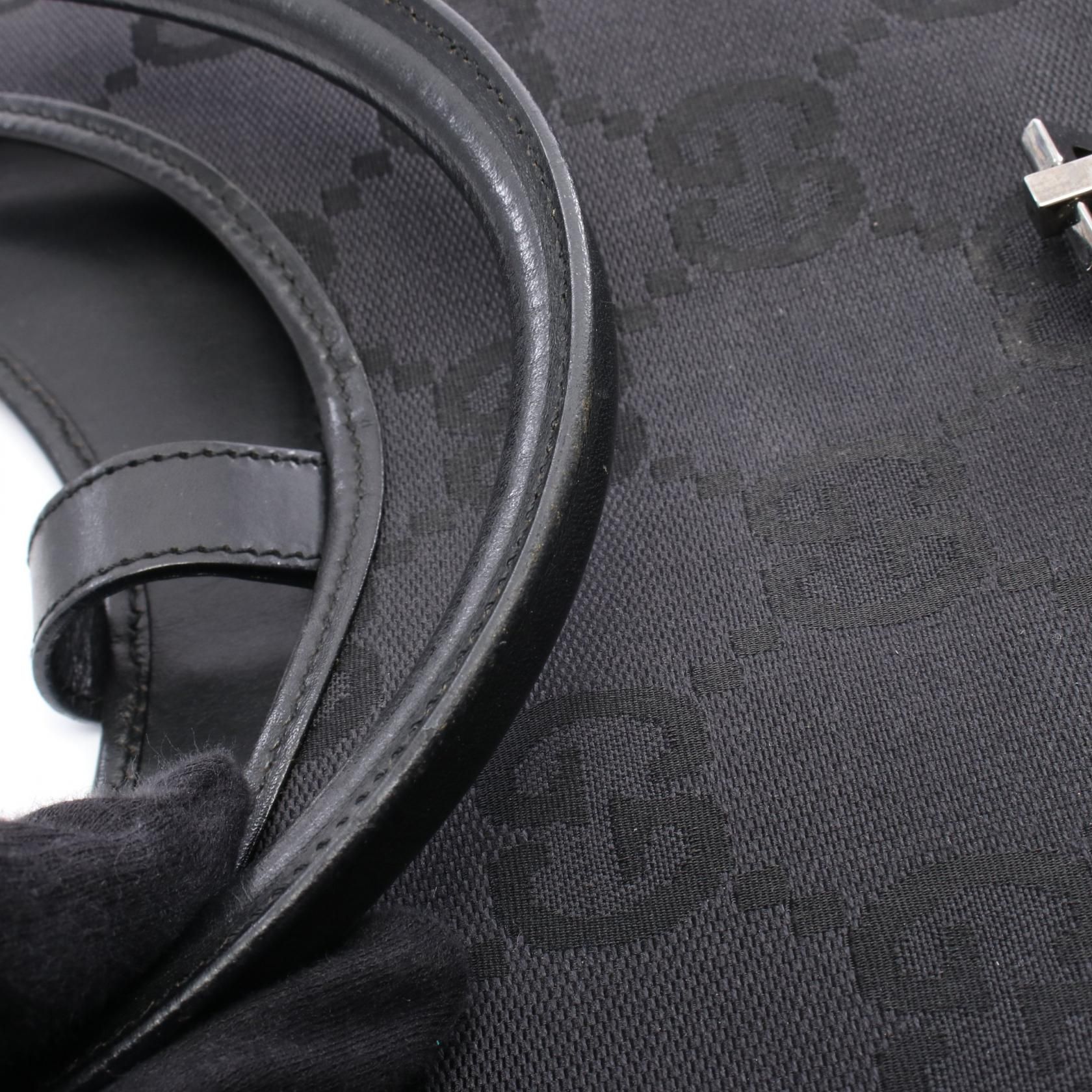 Gucci Jackie 1961 Gg Canvas Shoulder Bag Black Canvas 002 1066